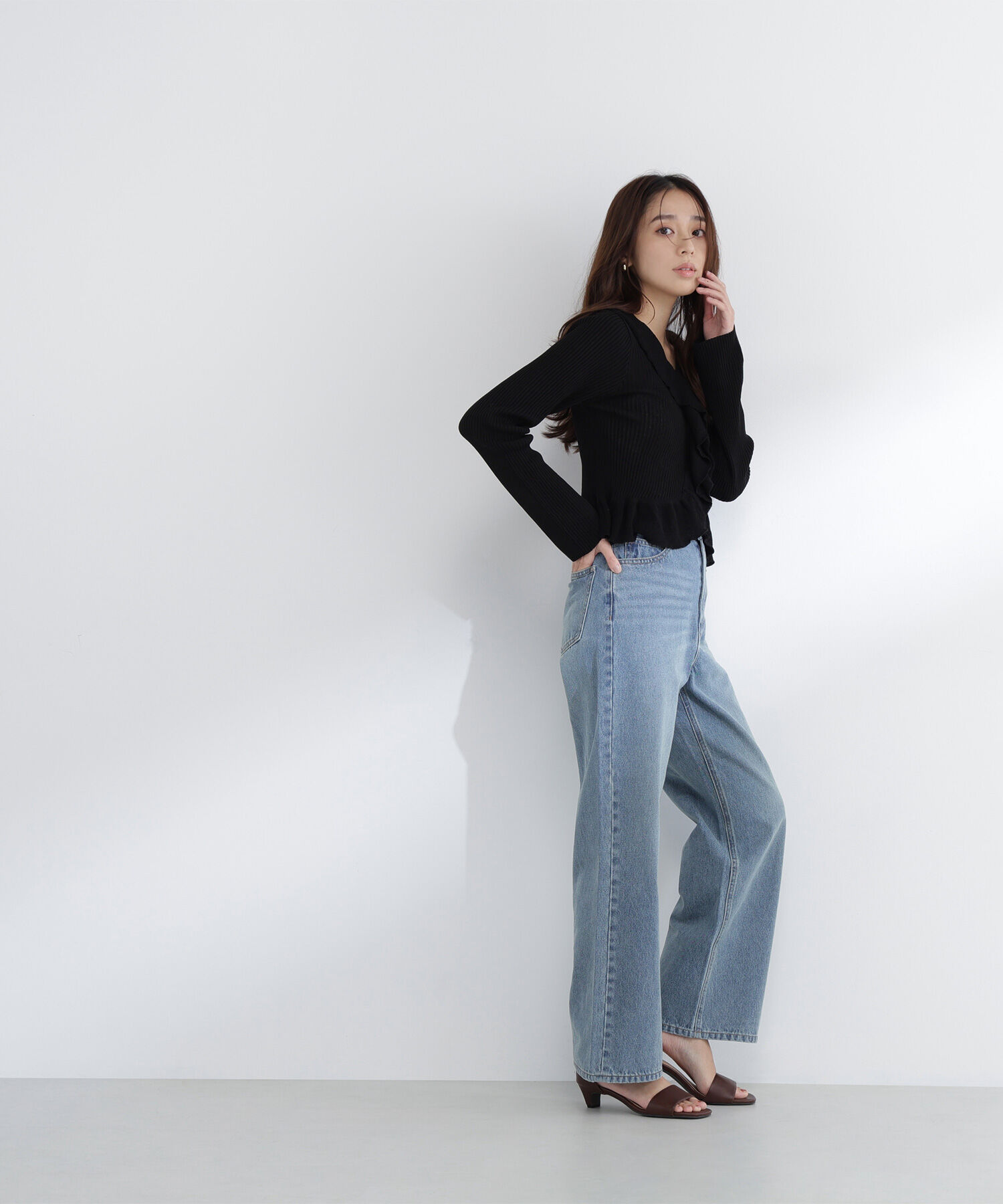  「フリルトリムカーディガン」|ニット・セーター|