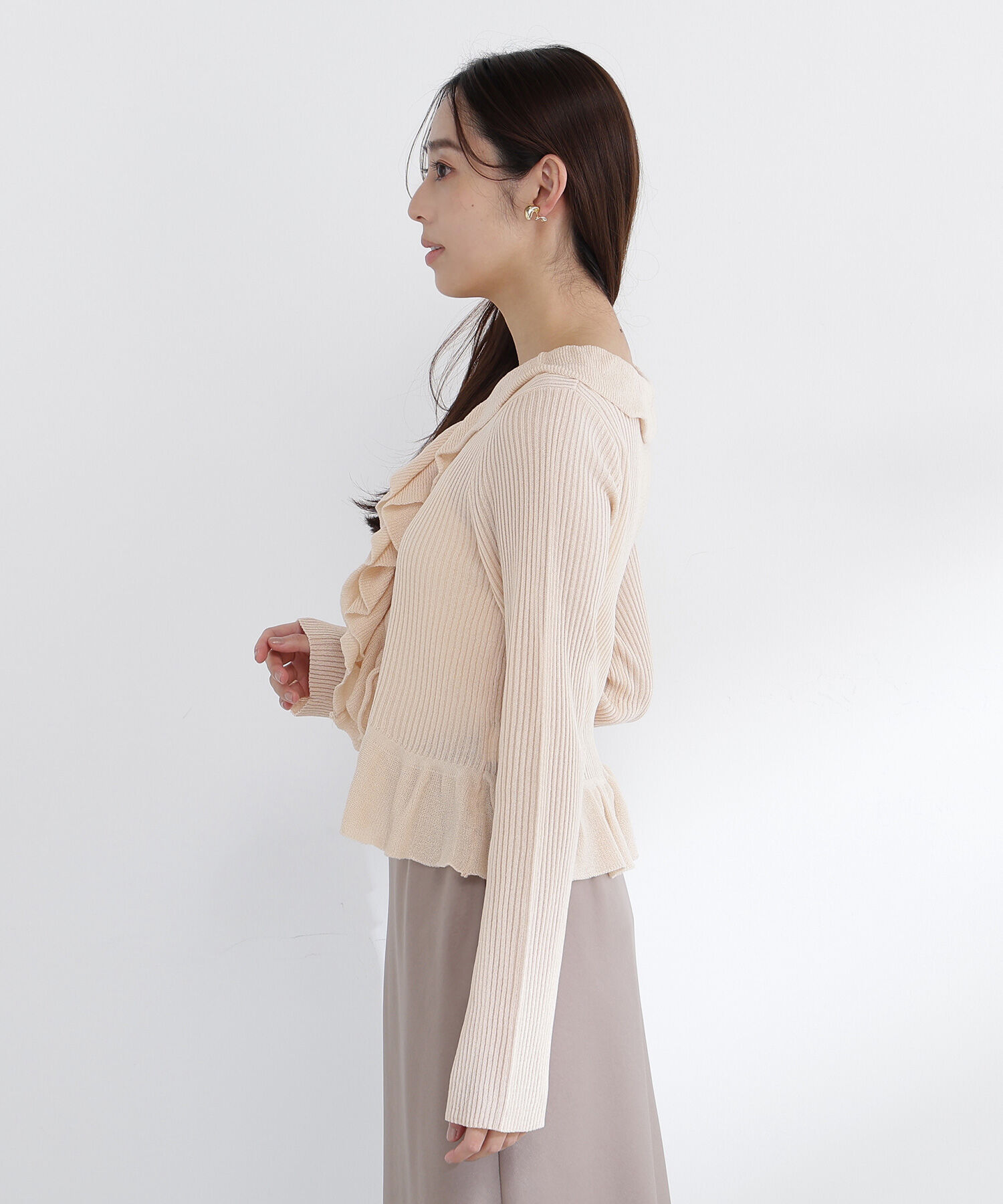  「フリルトリムカーディガン」|ニット・セーター|