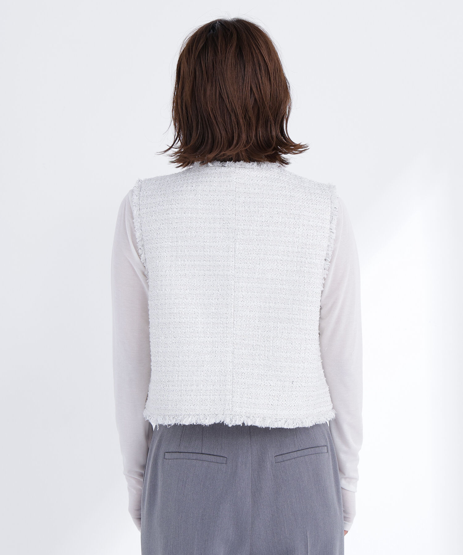  「ツイードシリーズ コンパクトジレ」|ブルゾン・スタジャン|