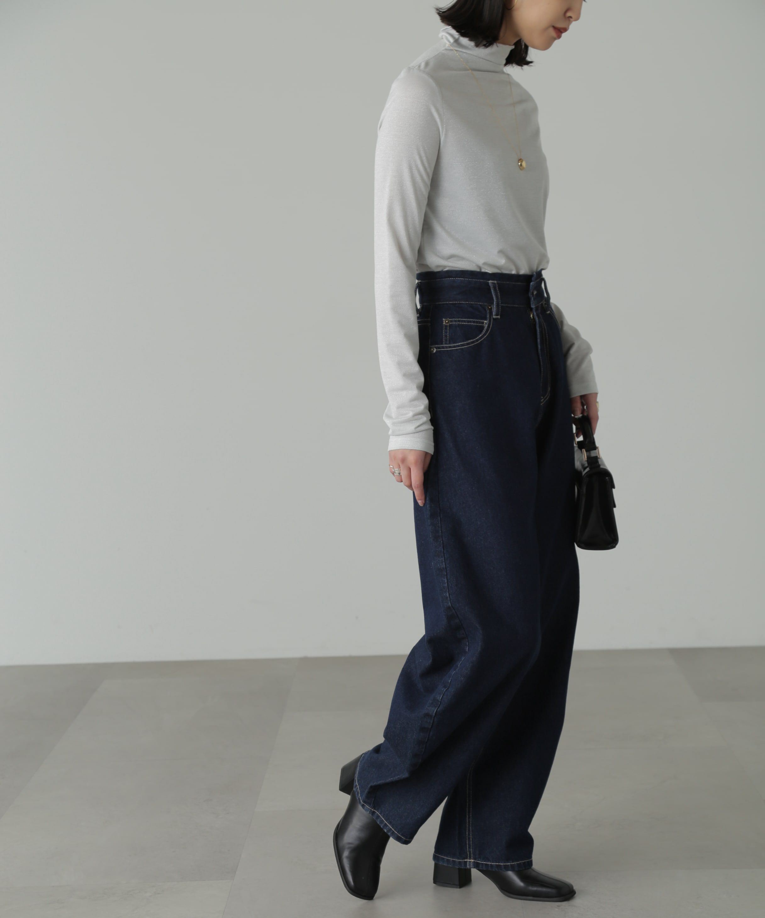  「ラメシアーハイネックカットソー」|Tシャツ・カットソー|