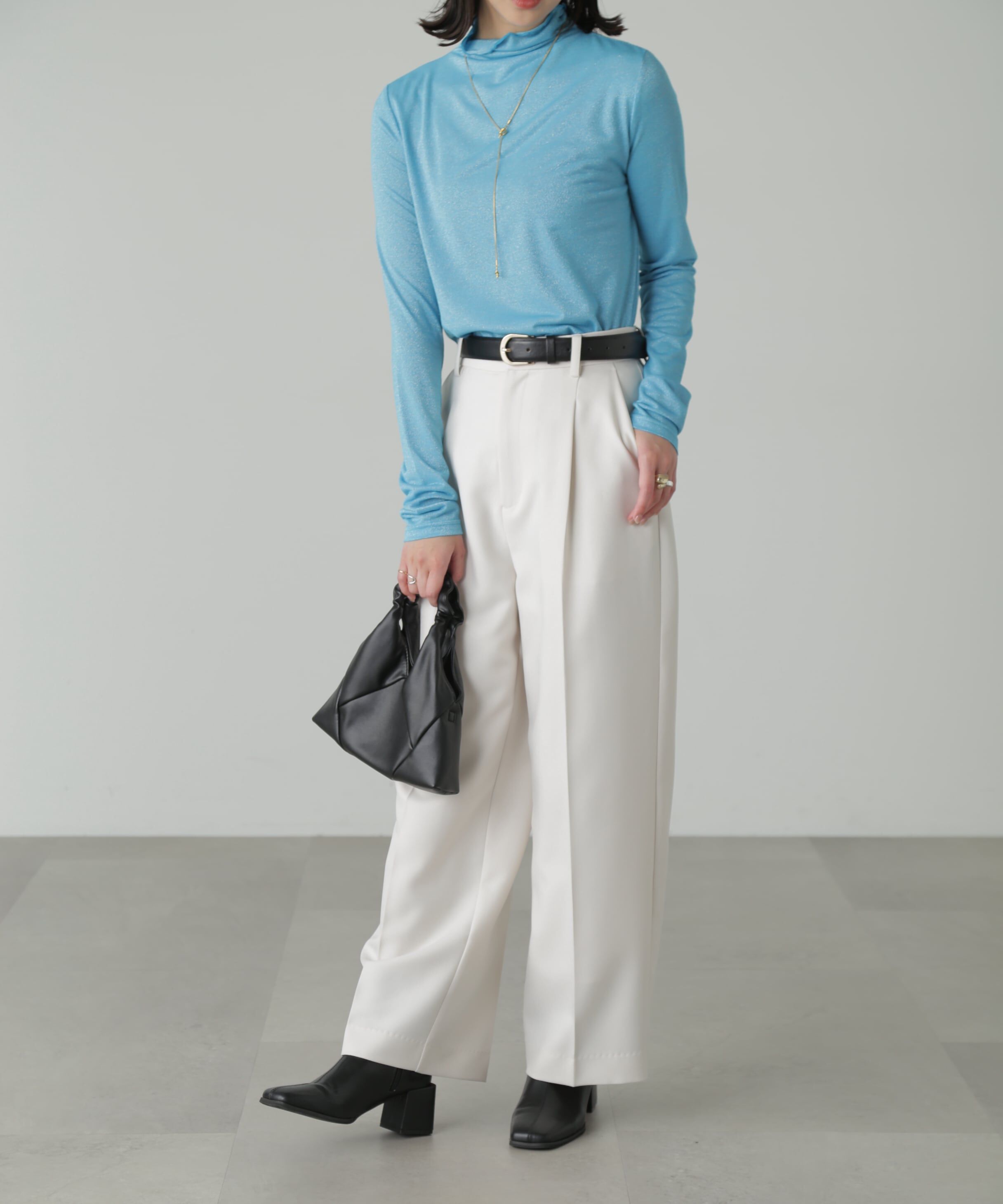  「ラメシアーハイネックカットソー」|Tシャツ・カットソー|