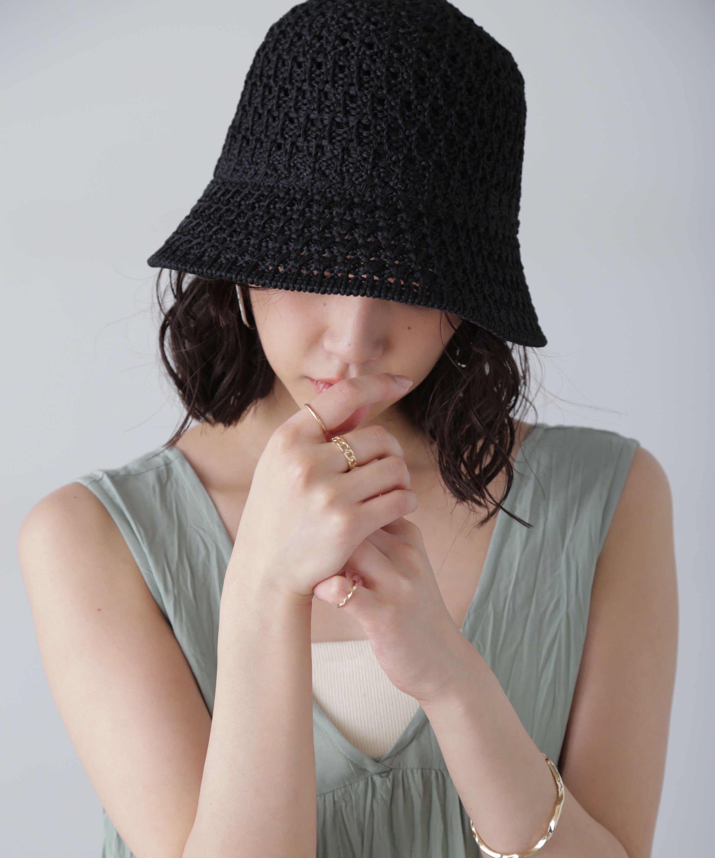  「クロシェハット」|ソックス|ブラック