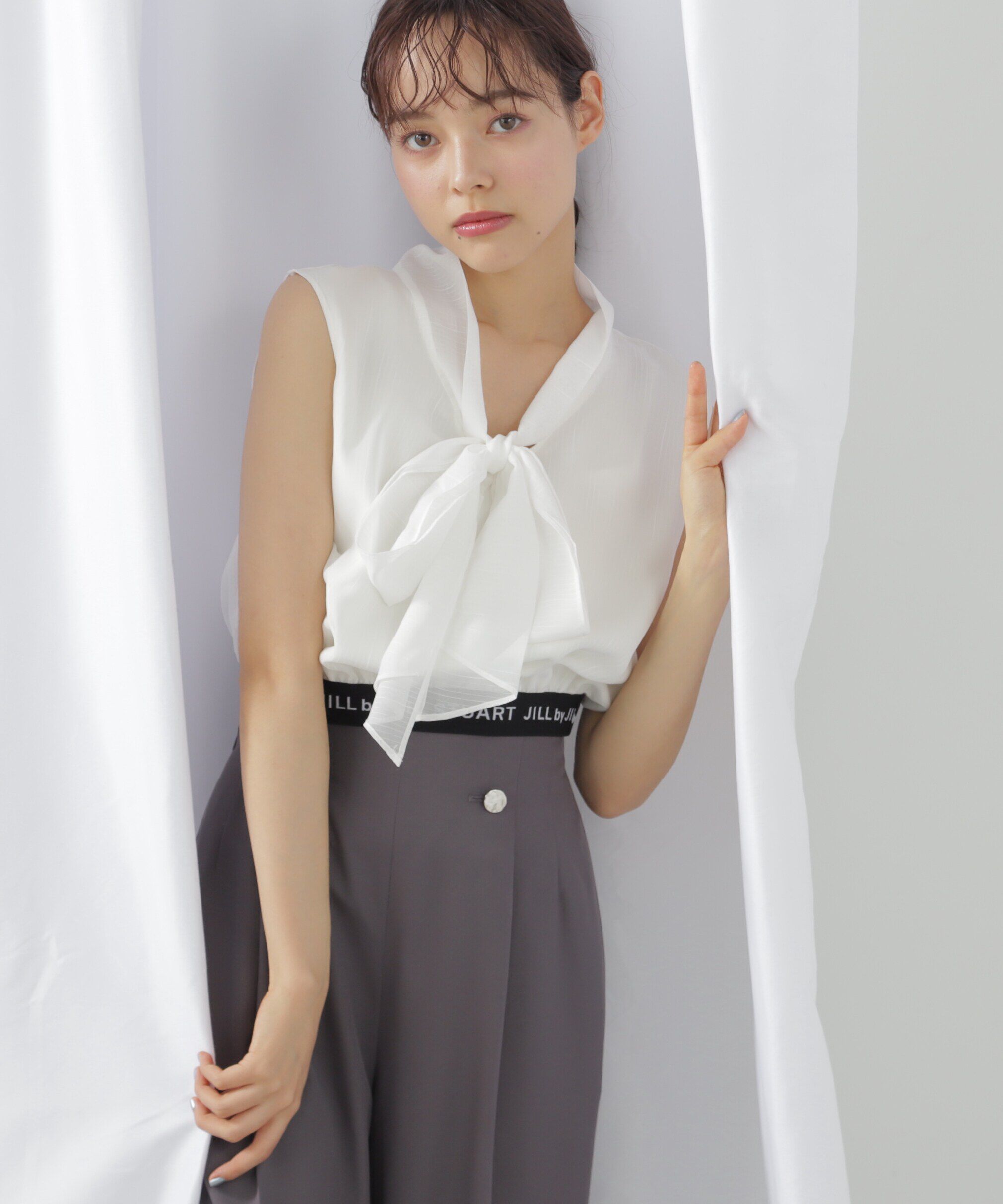  「シアーストライプボウタイブラウス」|シャツ・ブラウス|