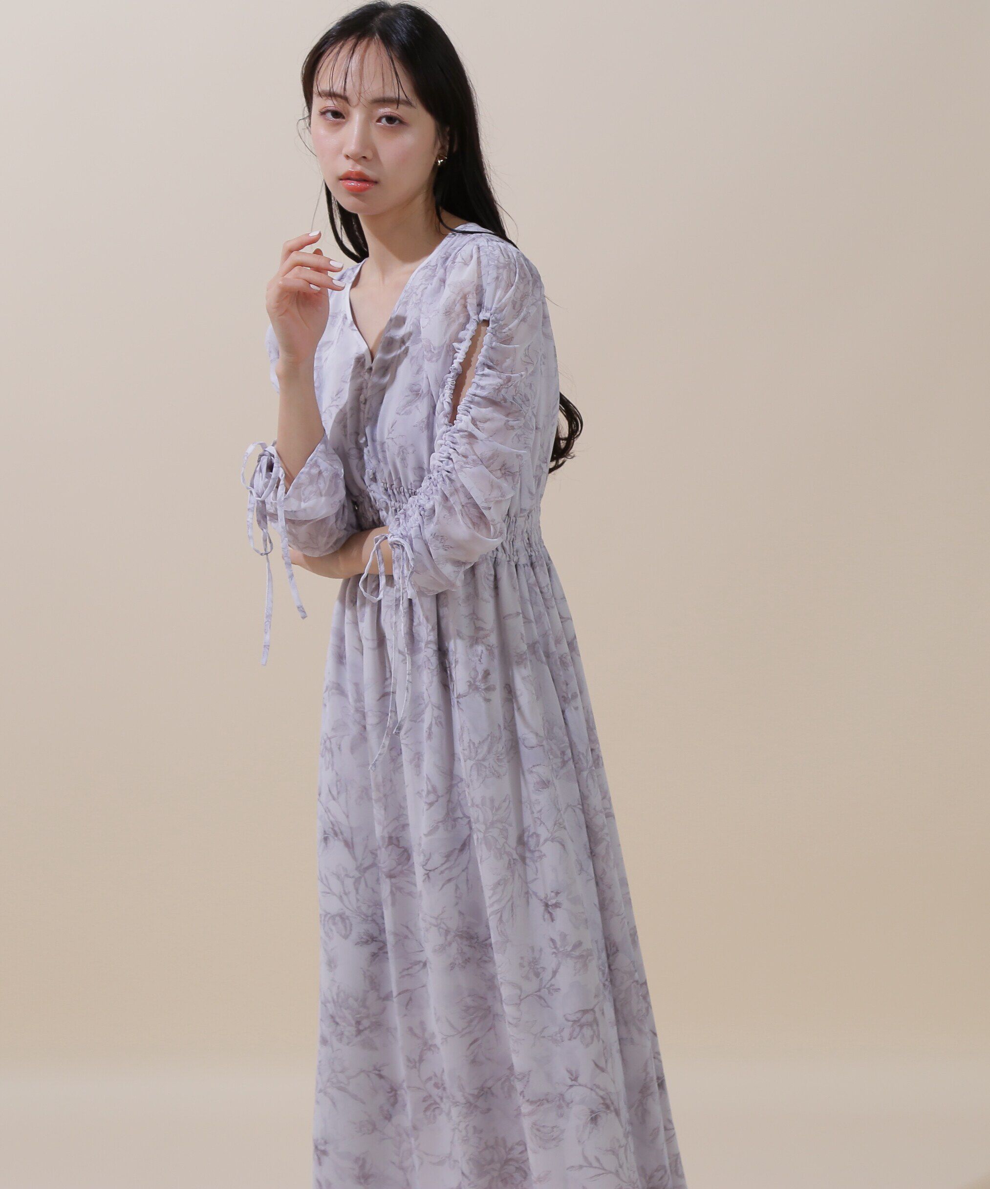  「◇ビッグフラワーシャーリングワンピース　WEB限定カラー：レッド」|ワンピース|