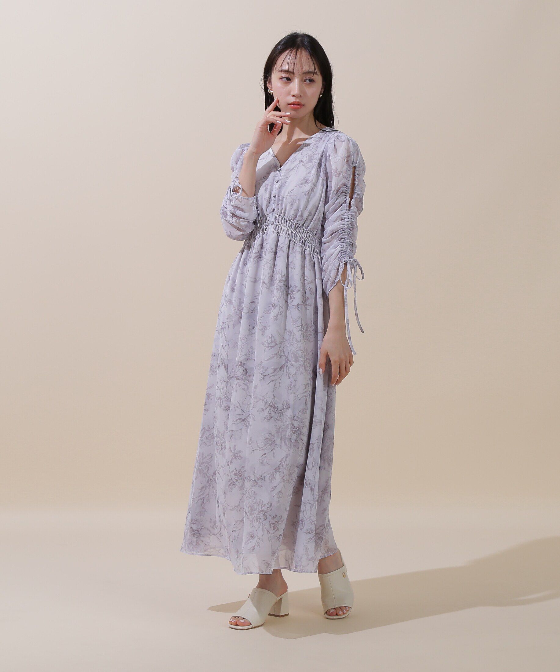  「◇ビッグフラワーシャーリングワンピース　WEB限定カラー：レッド」|ワンピース|