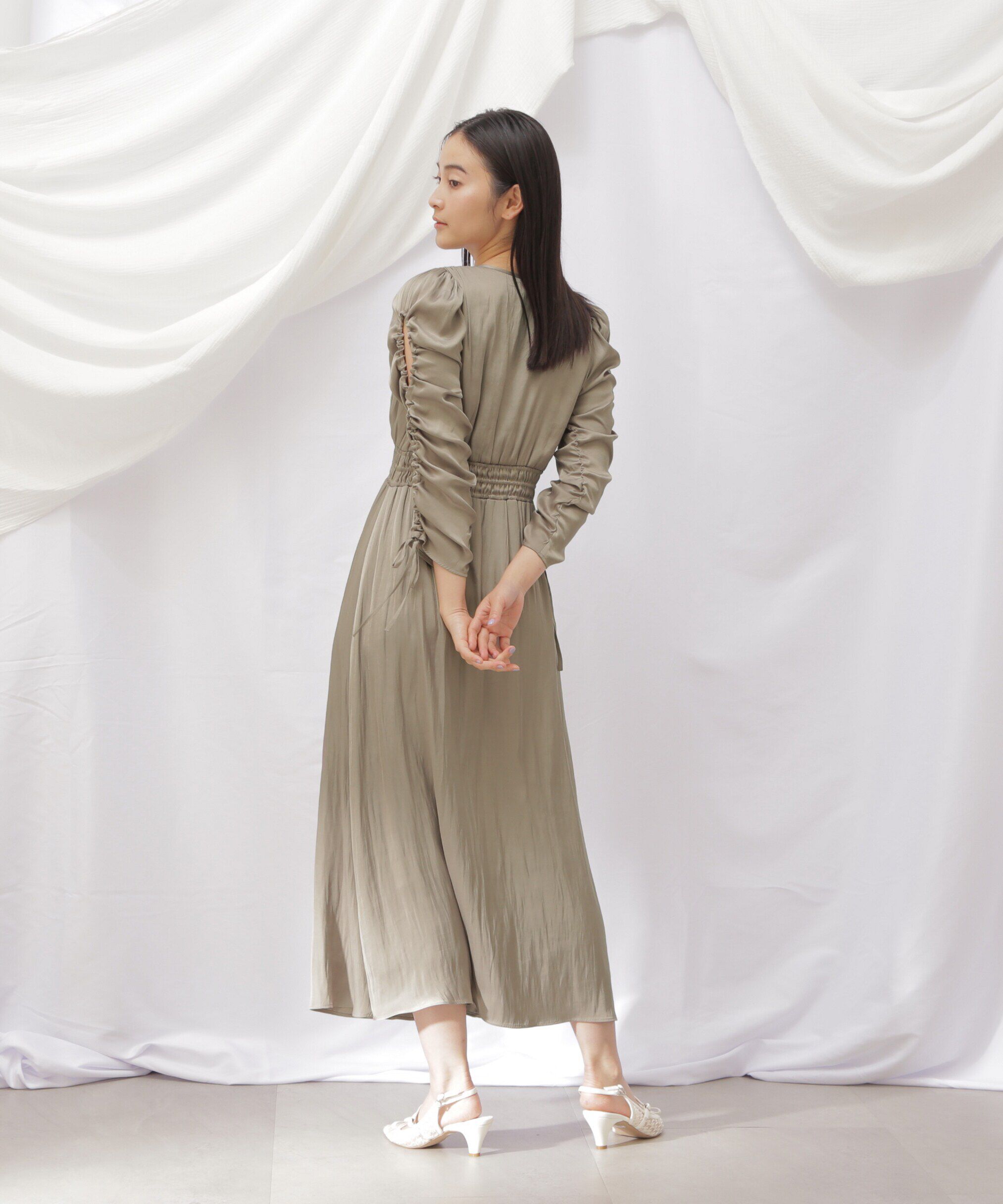  「◇ビッグフラワーシャーリングワンピース　WEB限定カラー：レッド」|ワンピース|