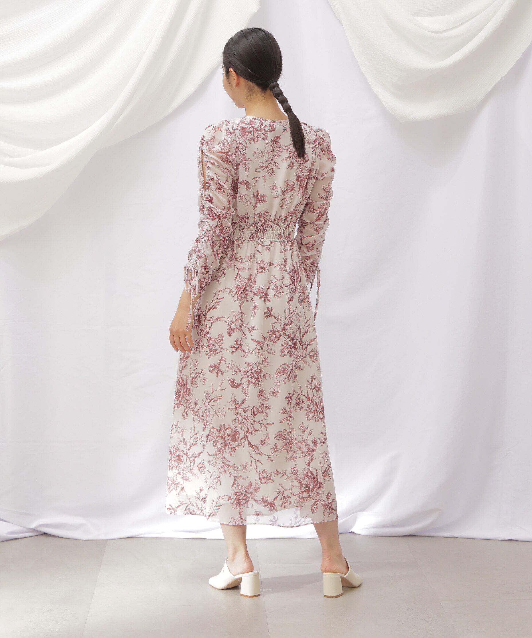  「◇ビッグフラワーシャーリングワンピース　WEB限定カラー：レッド」|ワンピース|