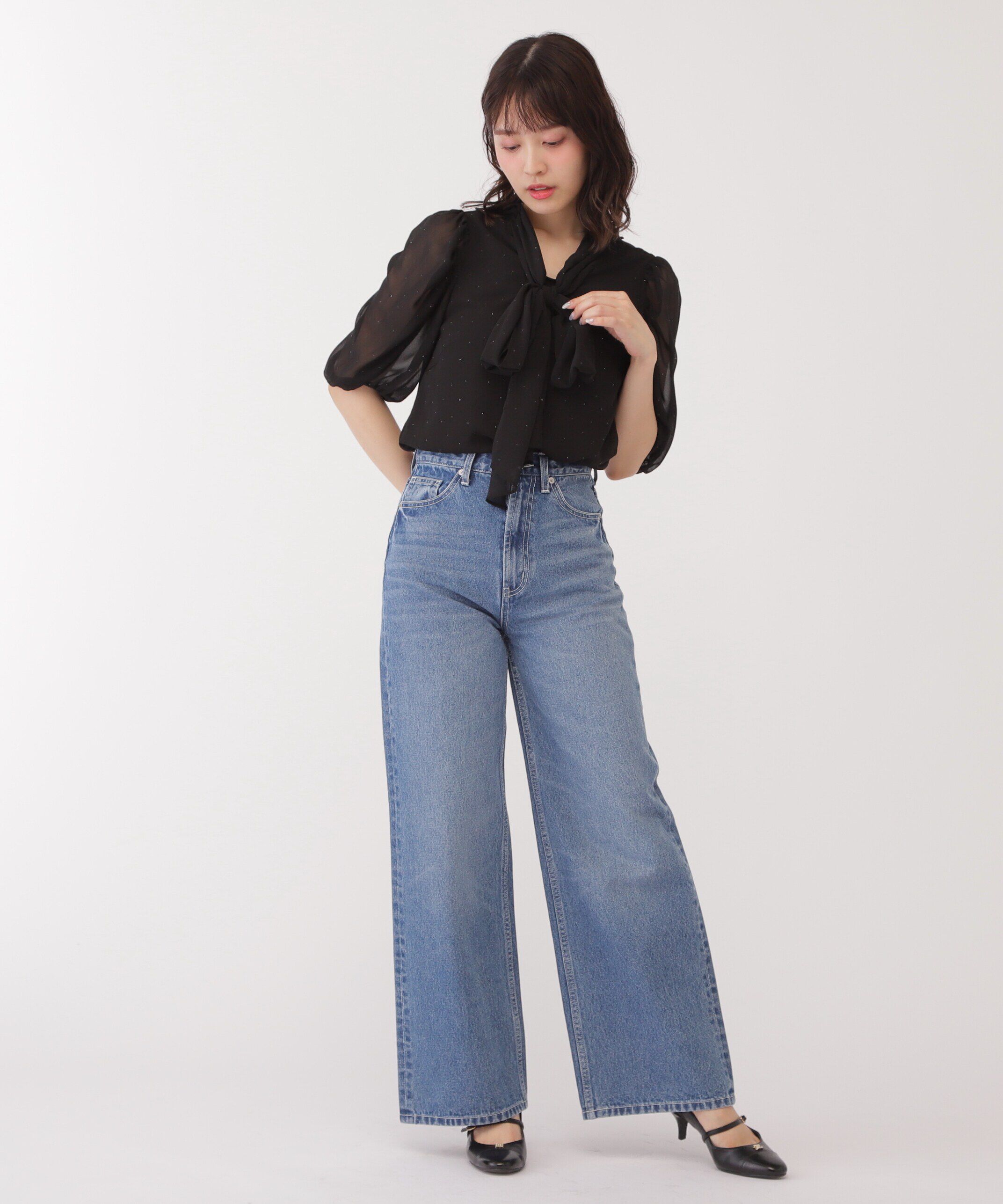  「メタルドットシフォンボウタイブラウス」|シャツ・ブラウス|