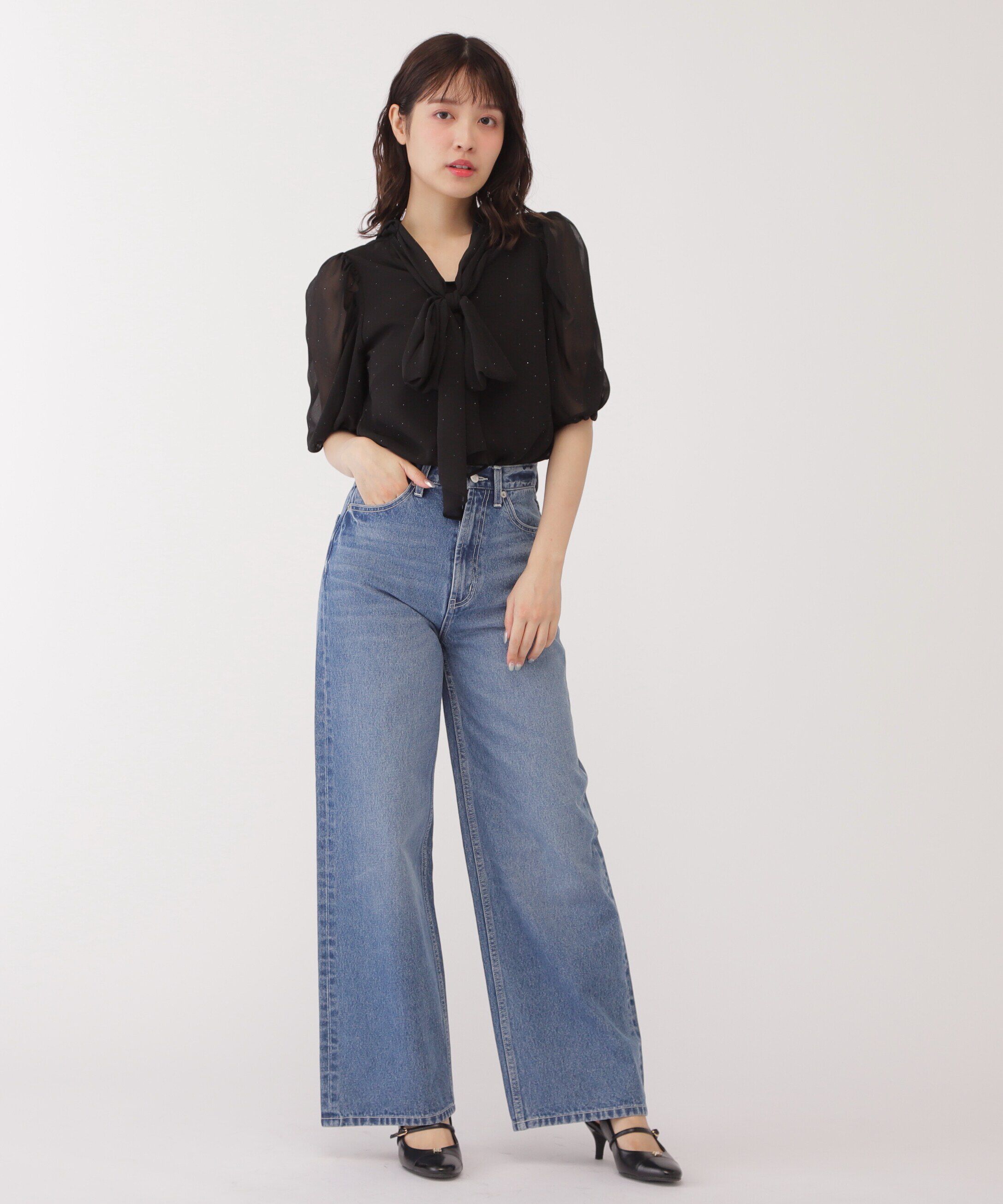  「メタルドットシフォンボウタイブラウス」|シャツ・ブラウス|