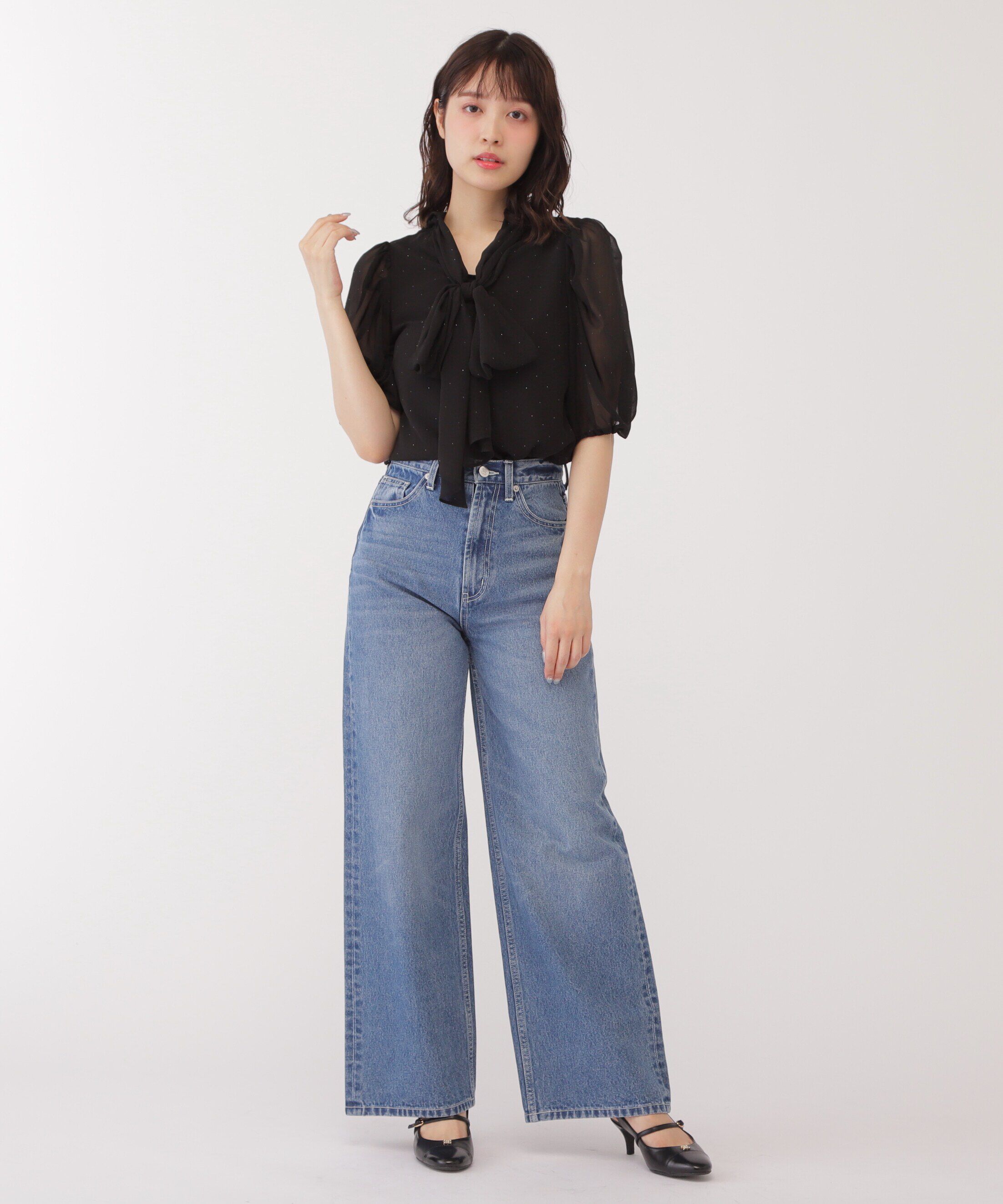  「メタルドットシフォンボウタイブラウス」|シャツ・ブラウス|