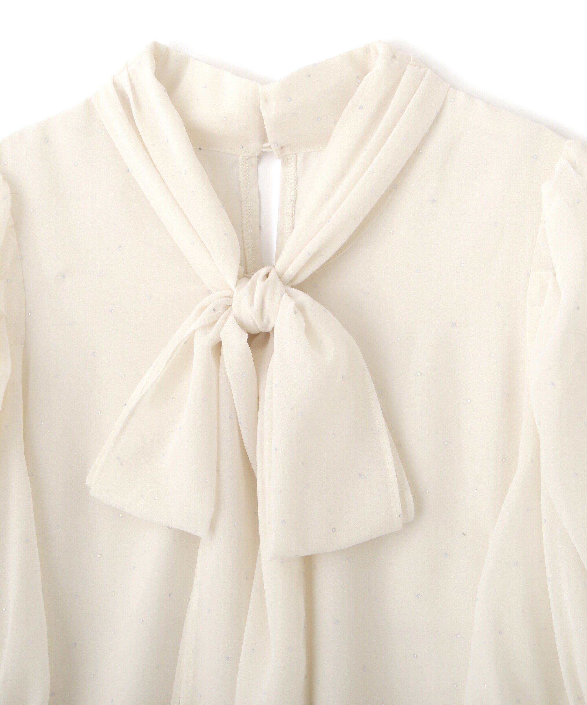  「メタルドットシフォンボウタイブラウス」|シャツ・ブラウス|