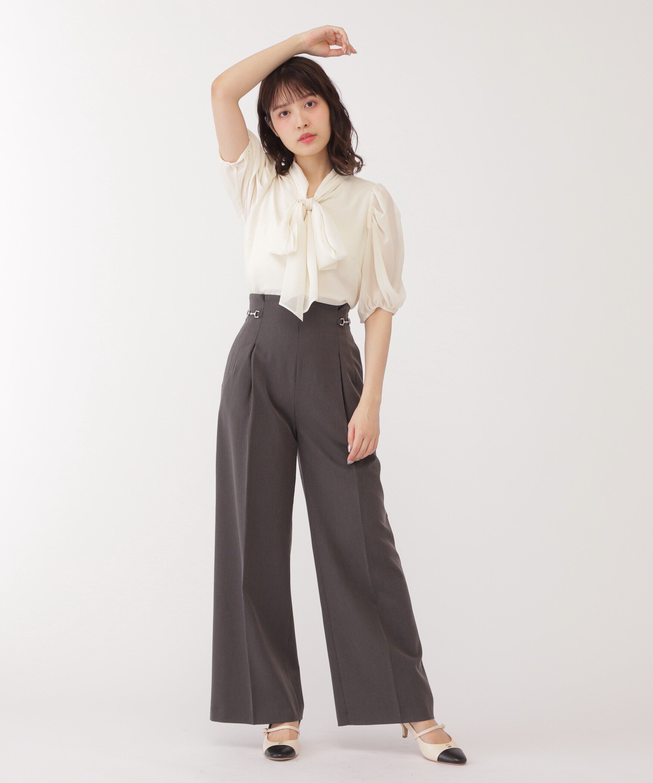  「メタルドットシフォンボウタイブラウス」|シャツ・ブラウス|