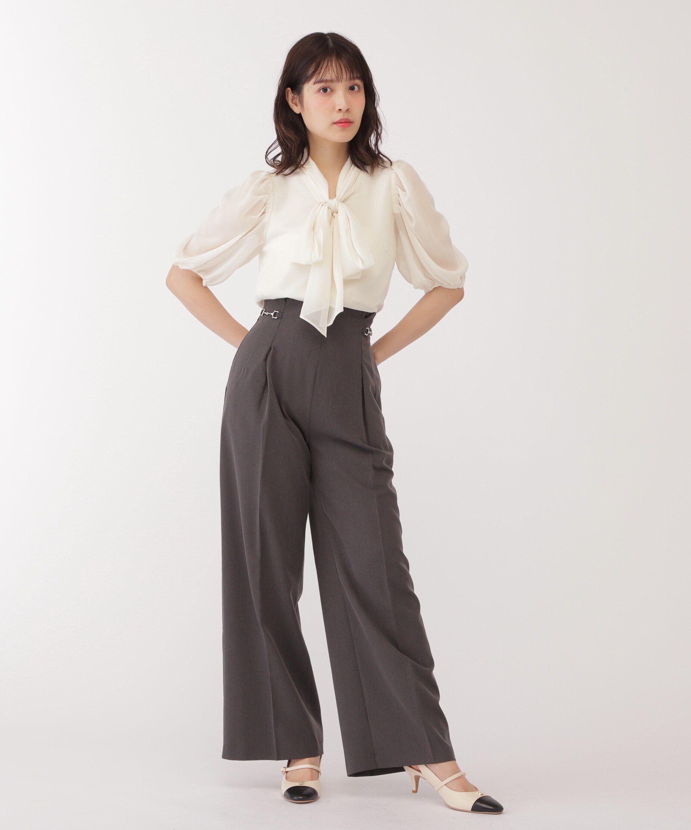  「メタルドットシフォンボウタイブラウス」|シャツ・ブラウス|