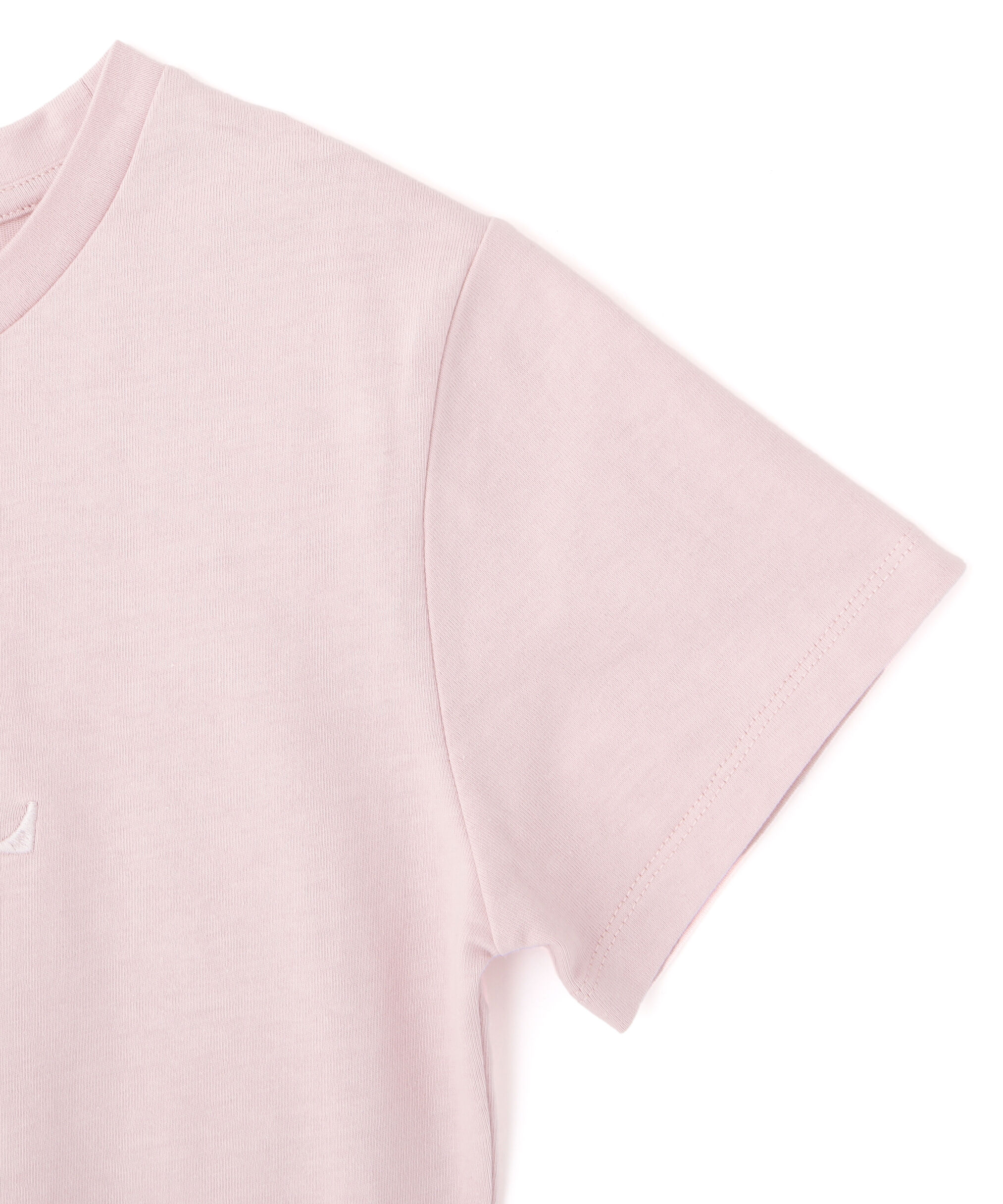  「ショート丈刺繍ロゴTシャツオーガニックコットン」|Tシャツ・カットソー|