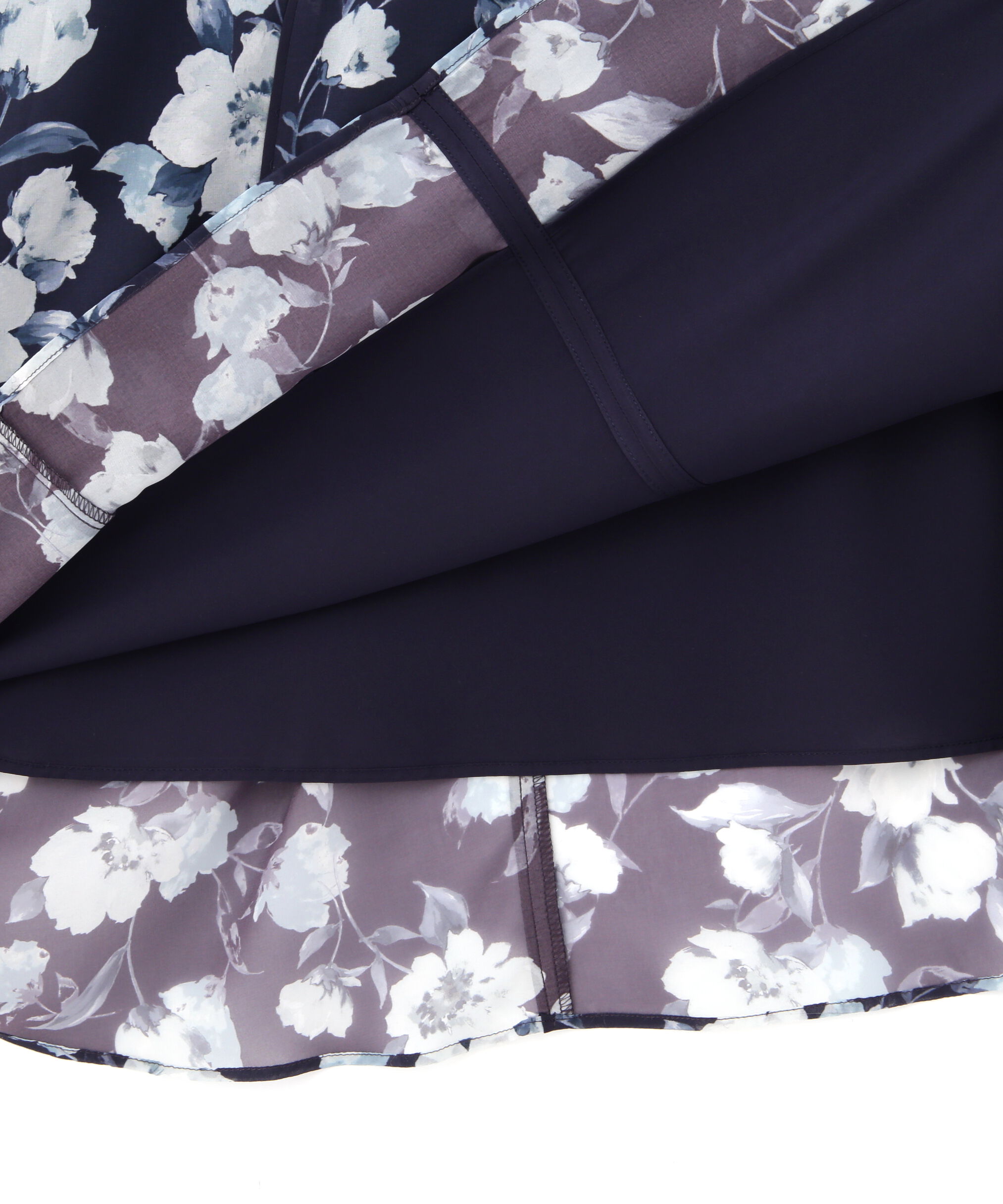  「フラワープリントバイカラーワンピース」|ワンピース|