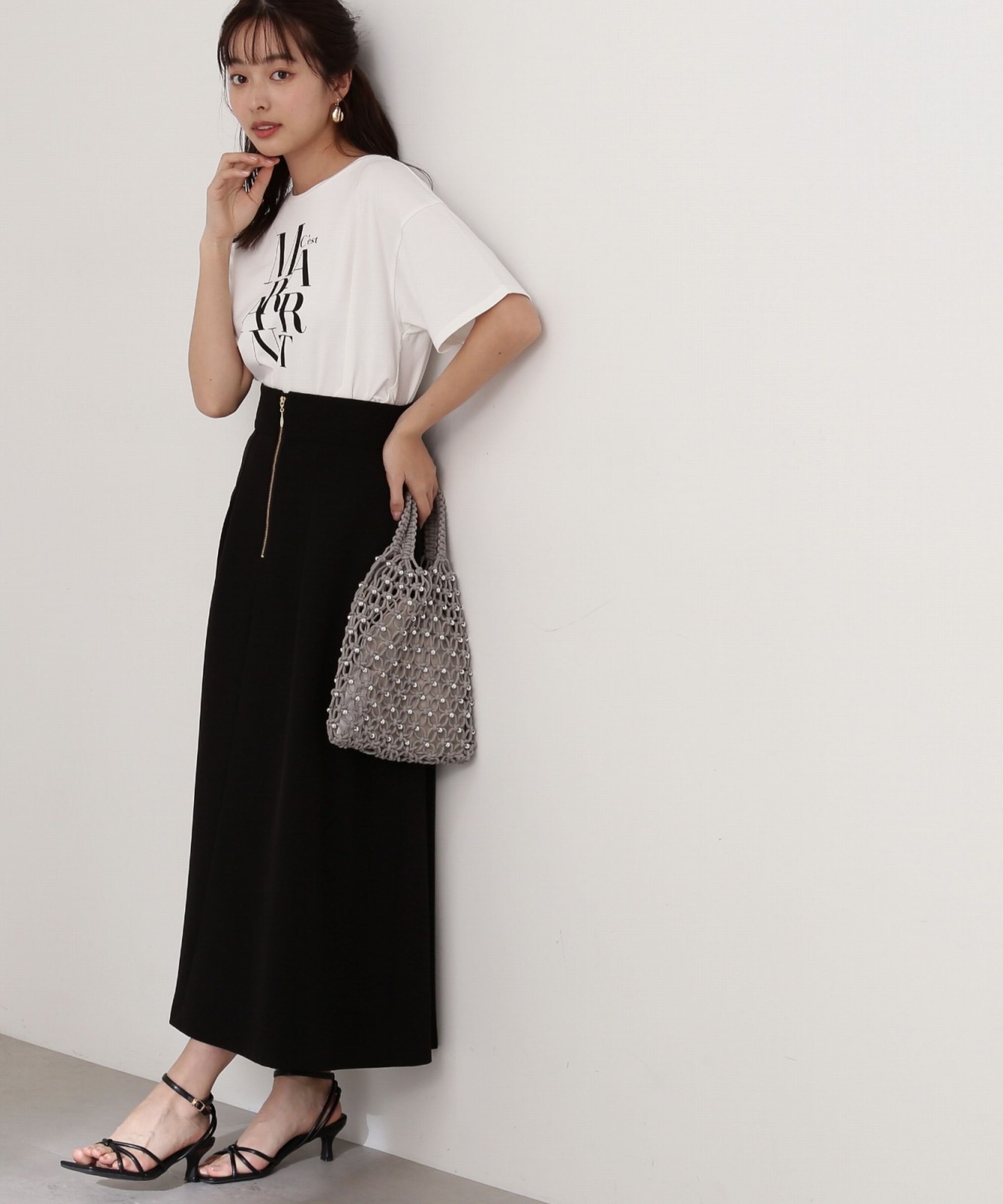 PROPORTION BODY DRESSING「カーブラインスカート」|スカート|ブラック