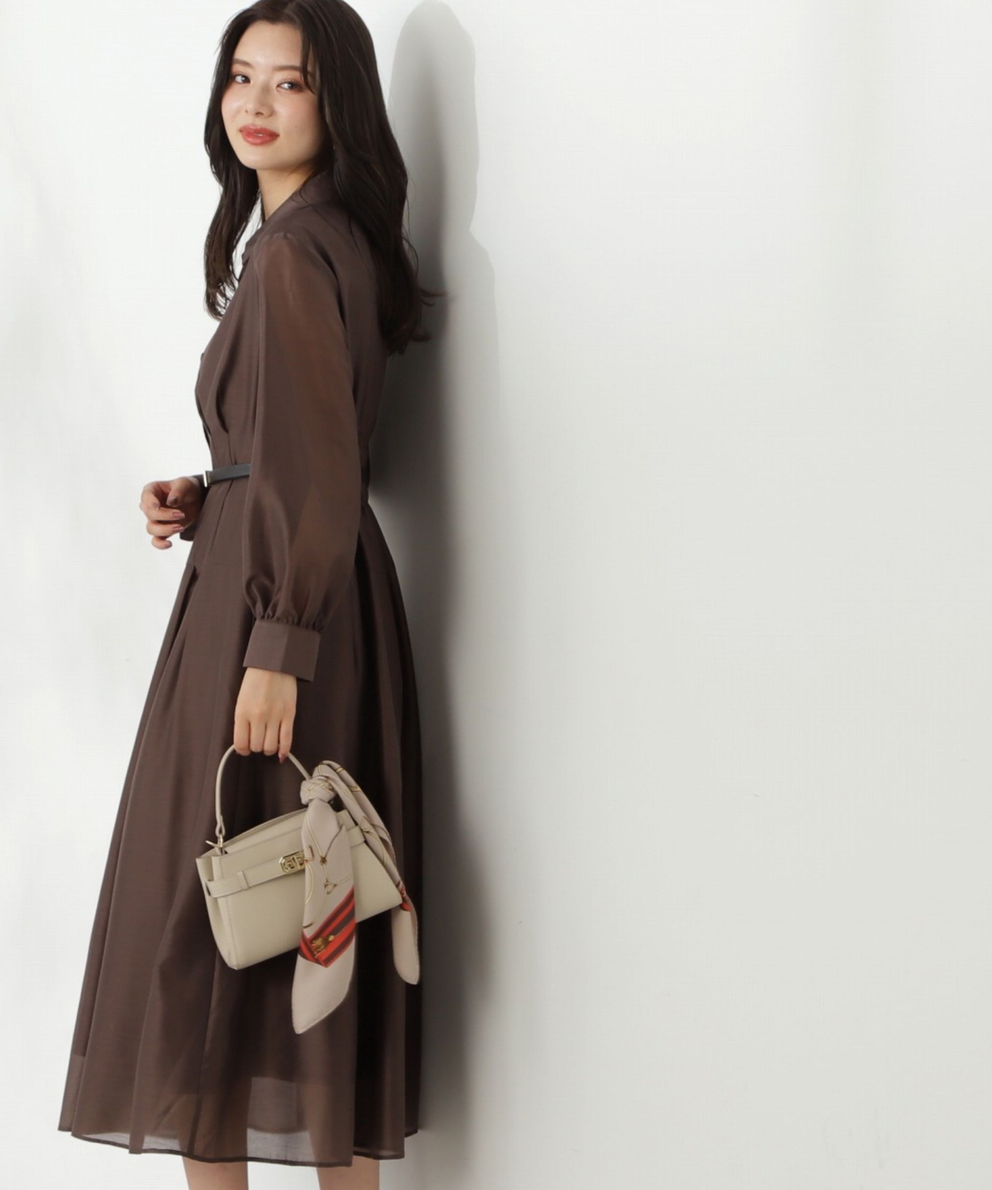 PROPORTION BODY DRESSING「切り替えタックシャツワンピース24AW」|ワンピース|