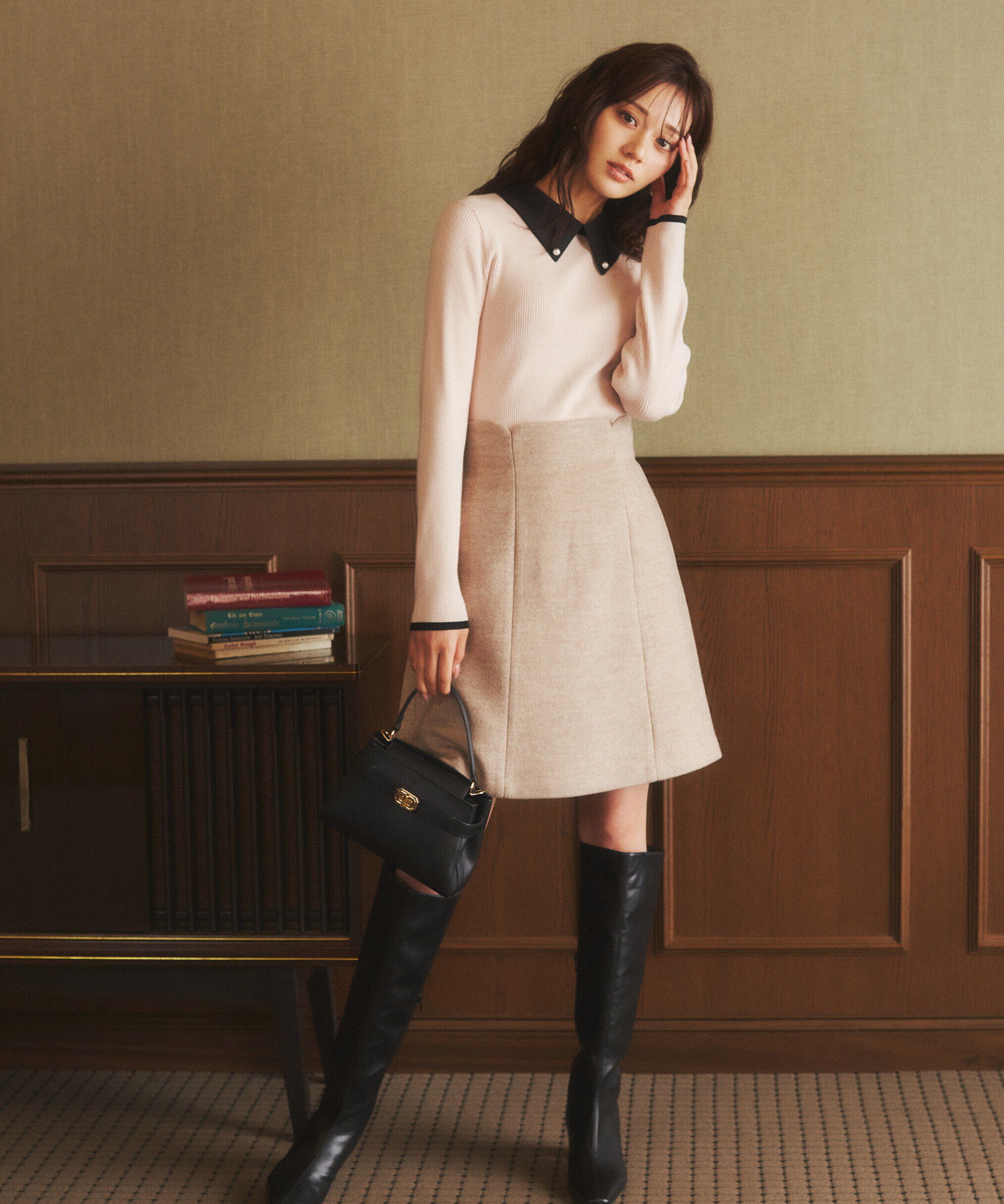 PROPORTION BODY DRESSING「ハイウエストミニスカート」|スカート|ベージュ