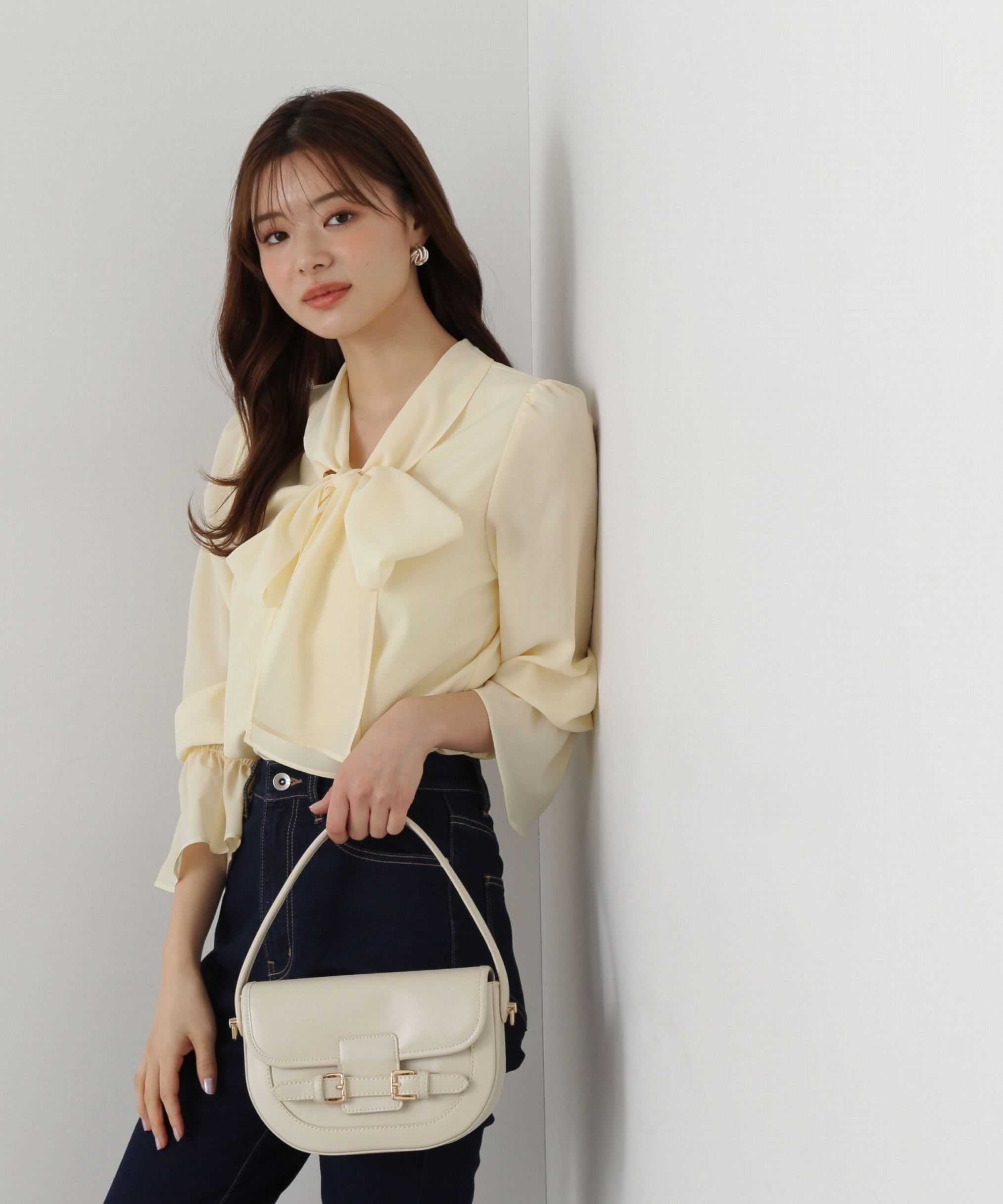 PROPORTION BODY DRESSING「ボウタイリボンブラウス」|シャツ・ブラウス|イエロー