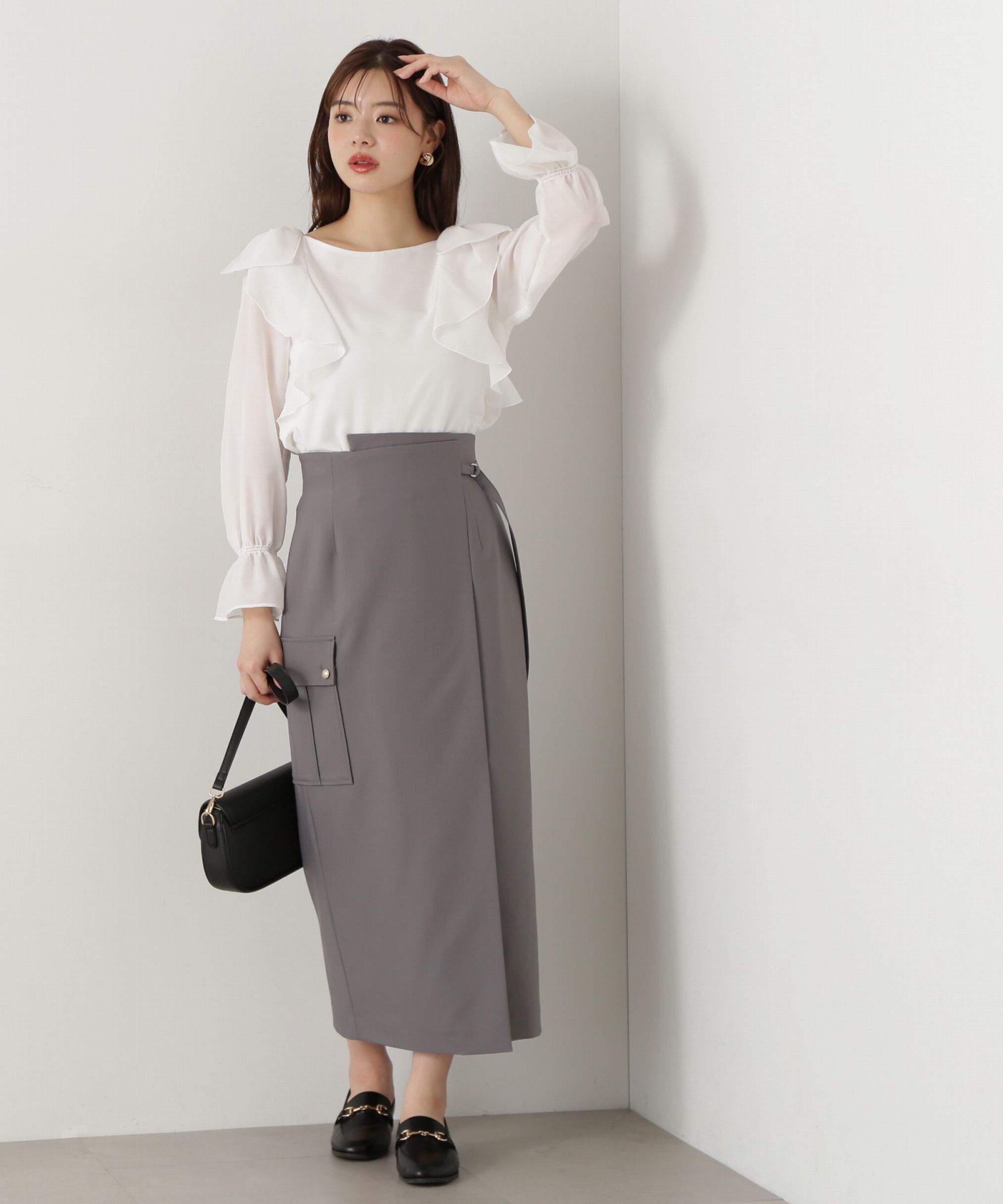 PROPORTION BODY DRESSING「リボンラッフルブラウス」|シャツ・ブラウス|