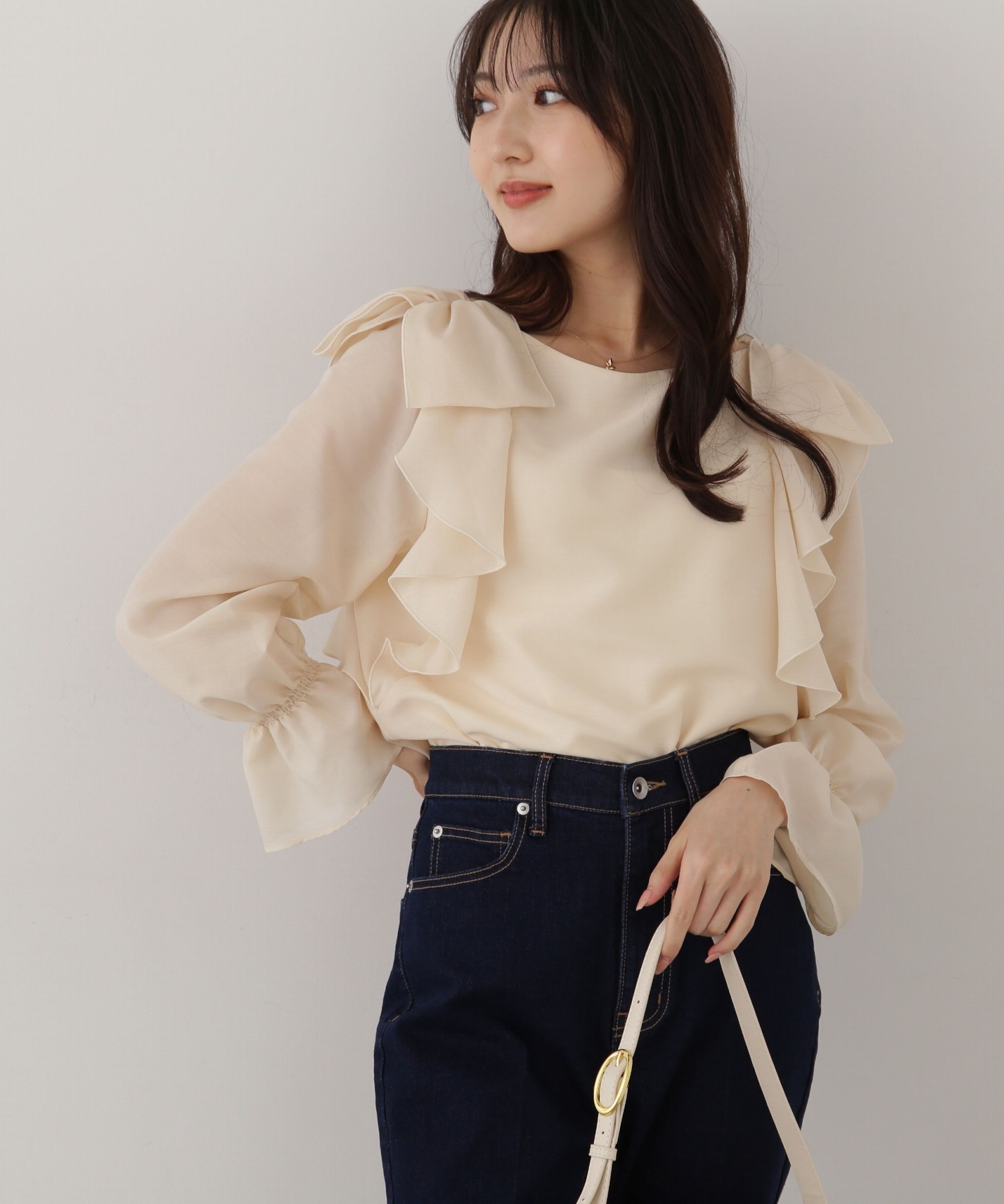 PROPORTION BODY DRESSING「リボンラッフルブラウス」|シャツ・ブラウス|