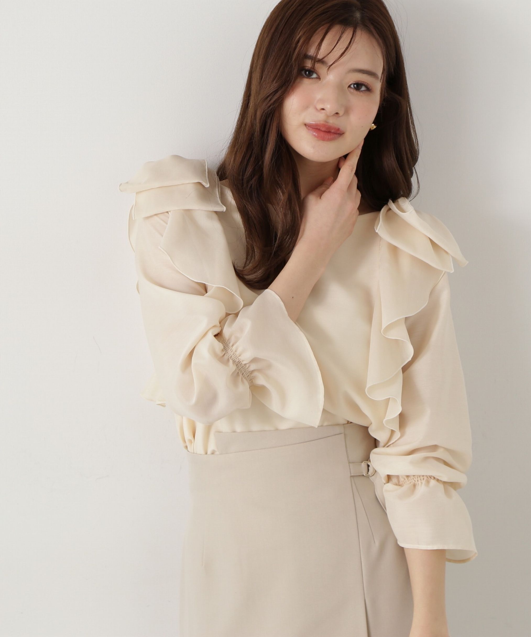 PROPORTION BODY DRESSING「リボンラッフルブラウス」|シャツ・ブラウス|