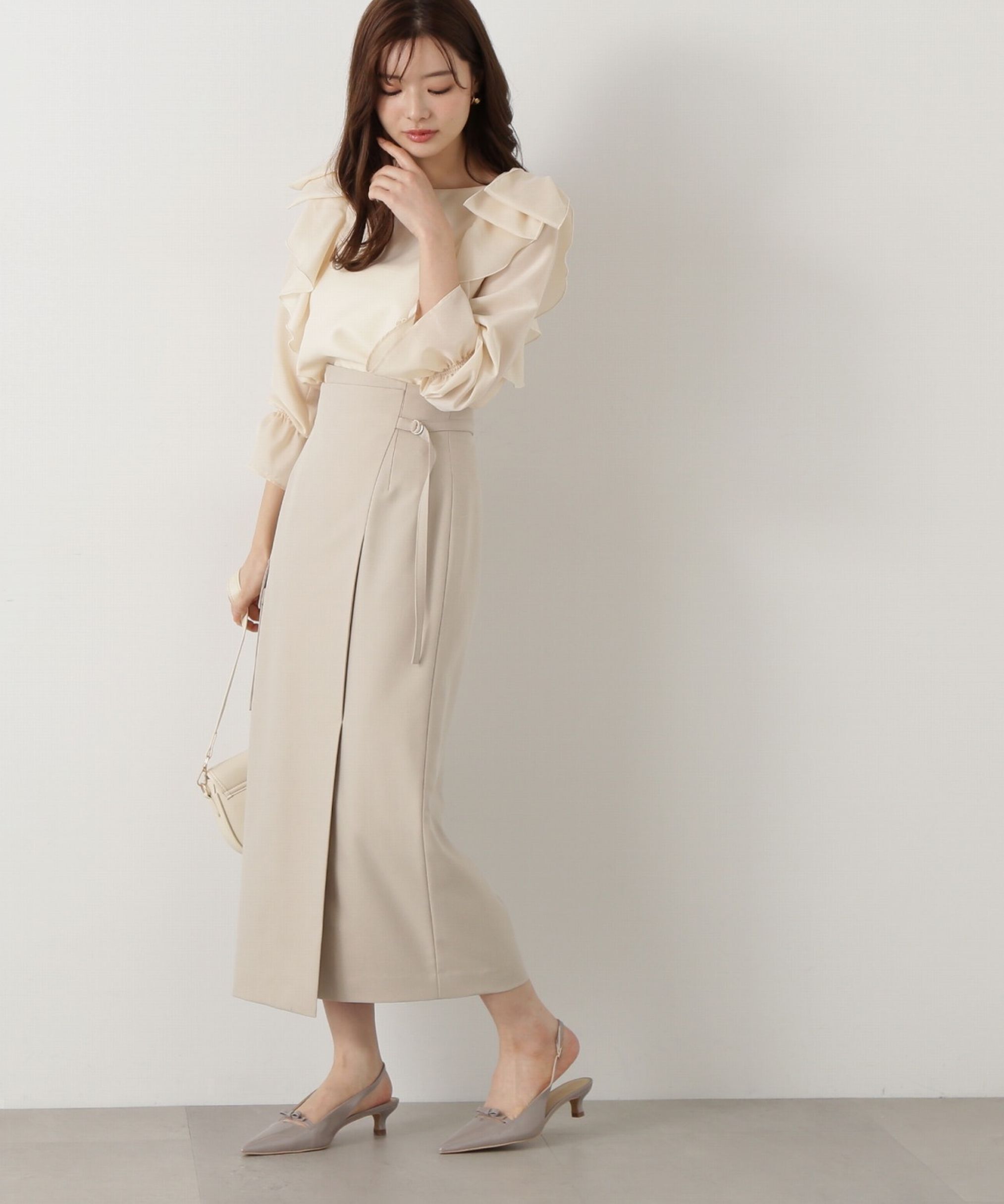 PROPORTION BODY DRESSING「リボンラッフルブラウス」|シャツ・ブラウス|