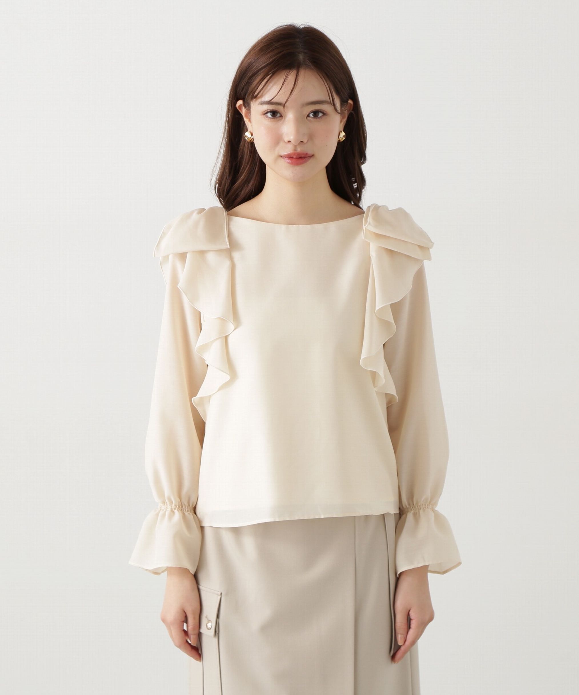 PROPORTION BODY DRESSING「リボンラッフルブラウス」|シャツ・ブラウス|