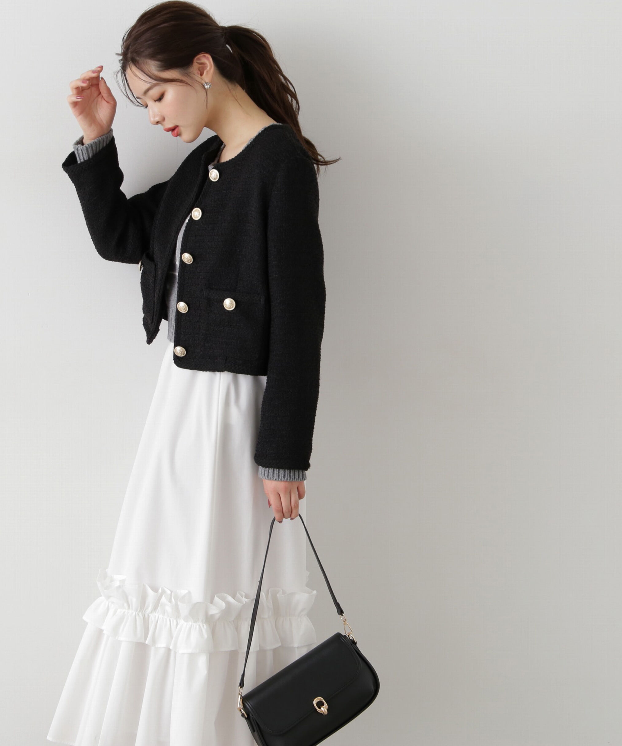 PROPORTION BODY DRESSING「ツイードジャケット」|ブルゾン・スタジャン|