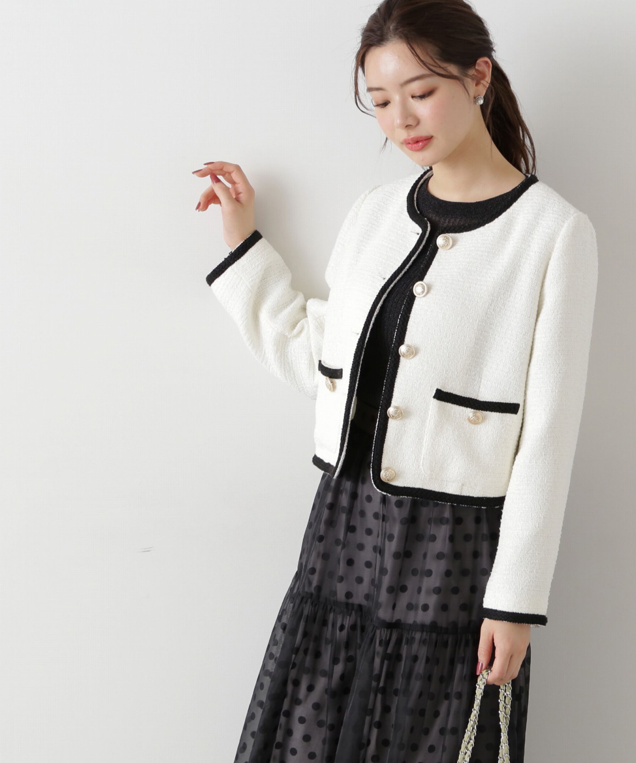 PROPORTION BODY DRESSING「ツイードジャケット」|ブルゾン・スタジャン|