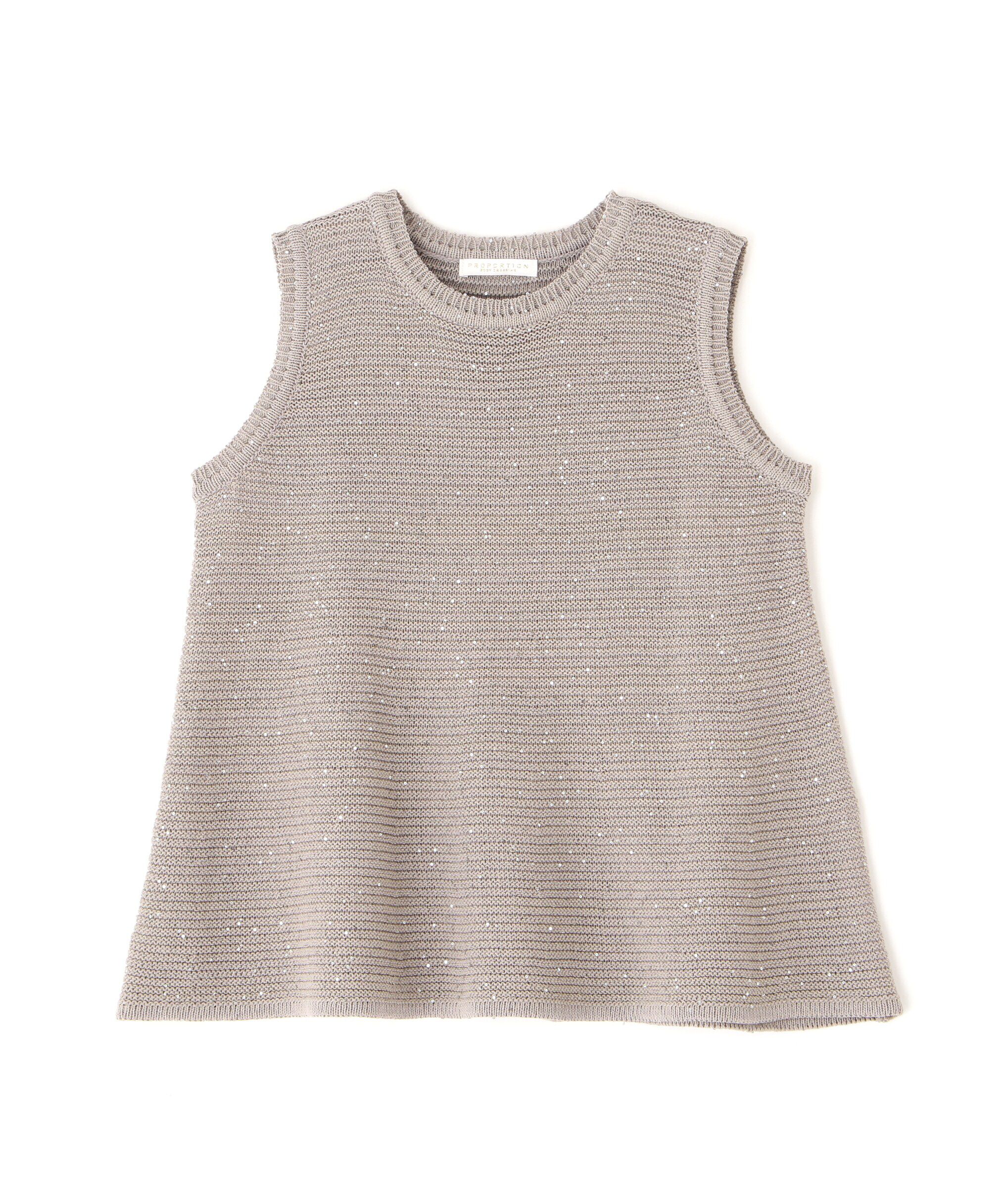 PROPORTION BODY DRESSING「スパンコールノースリニット」|ニット・セーター|