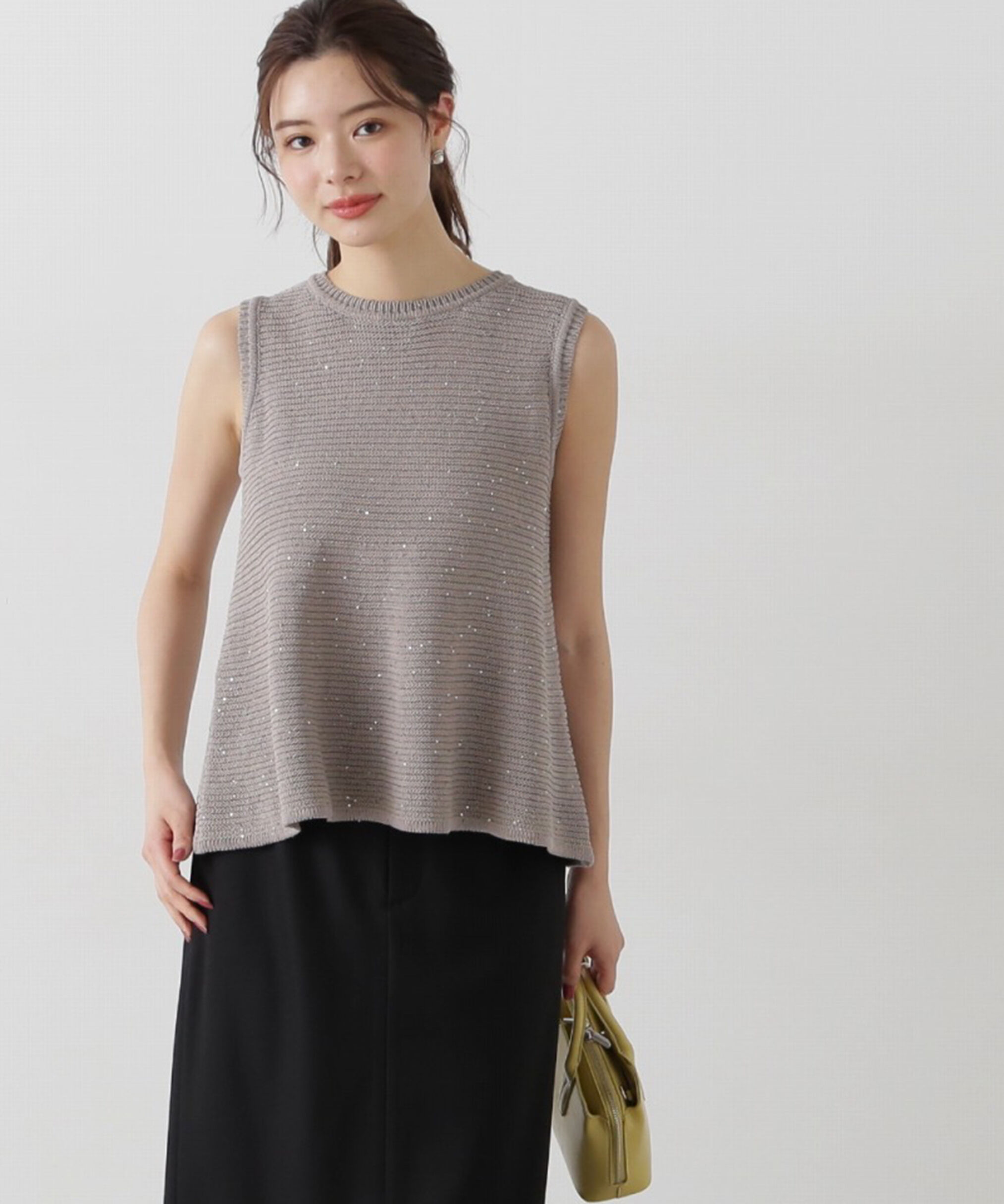 PROPORTION BODY DRESSING「スパンコールノースリニット」|ニット・セーター|