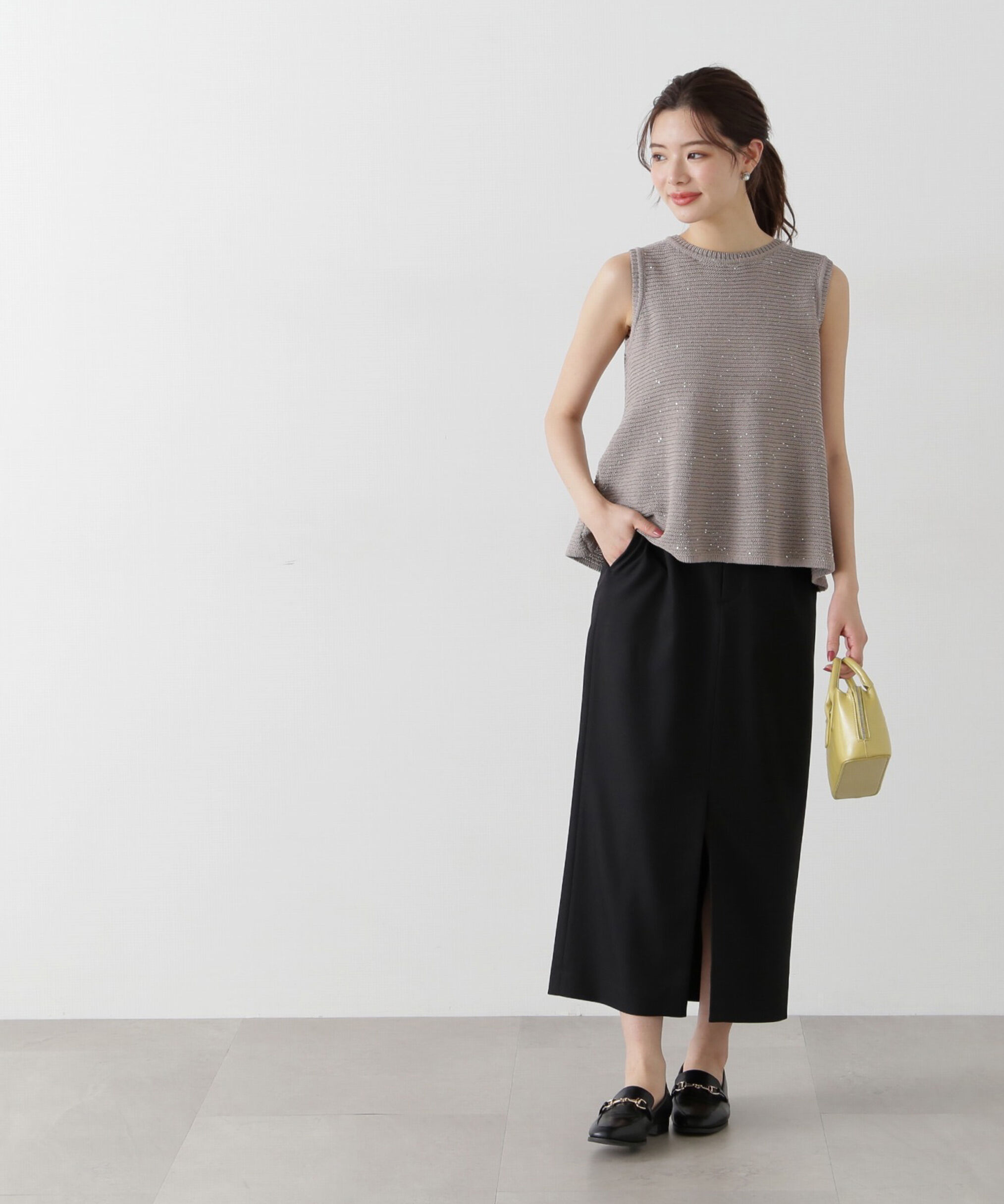 PROPORTION BODY DRESSING「スパンコールノースリニット」|ニット・セーター|