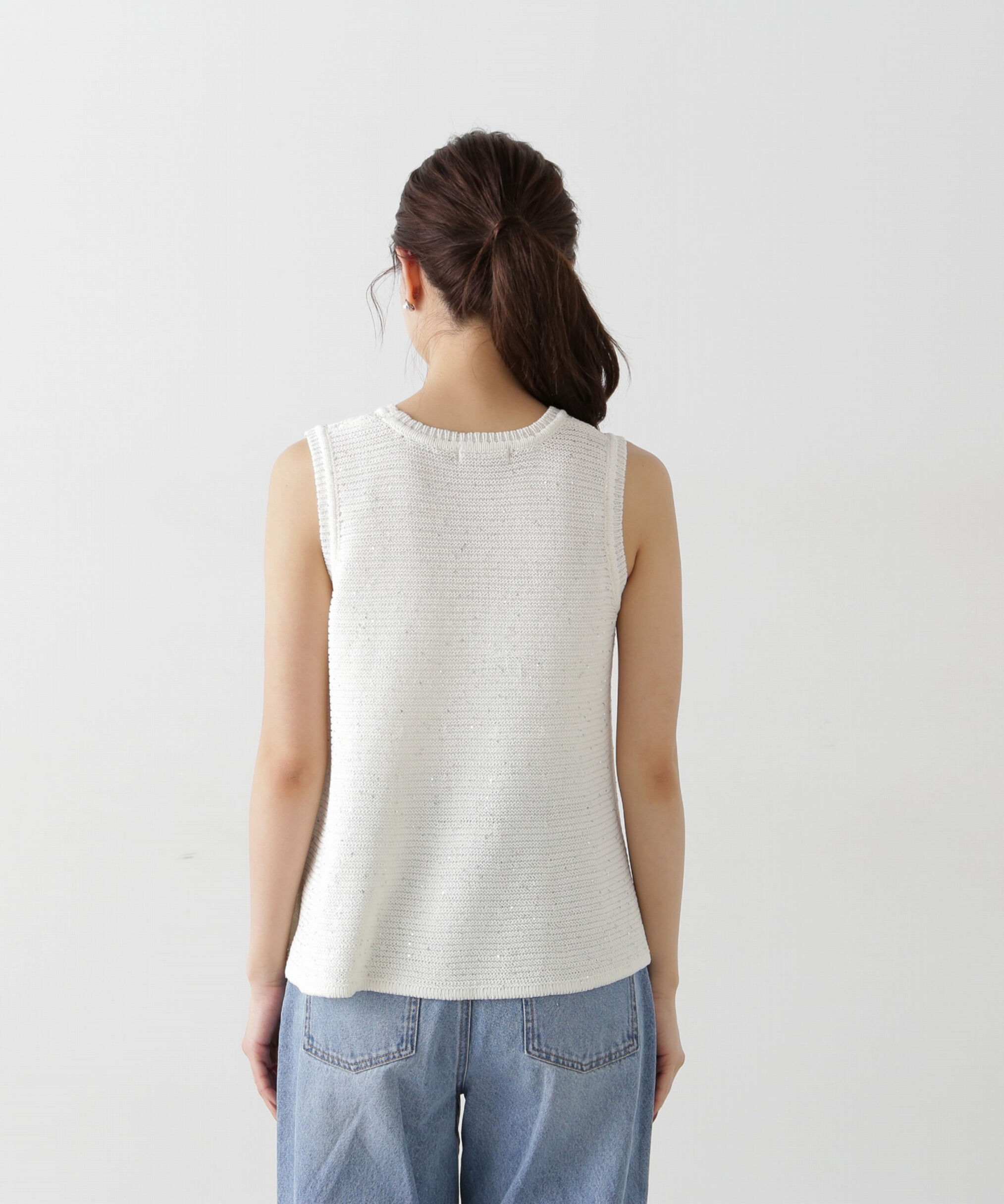 PROPORTION BODY DRESSING「スパンコールノースリニット」|ニット・セーター|