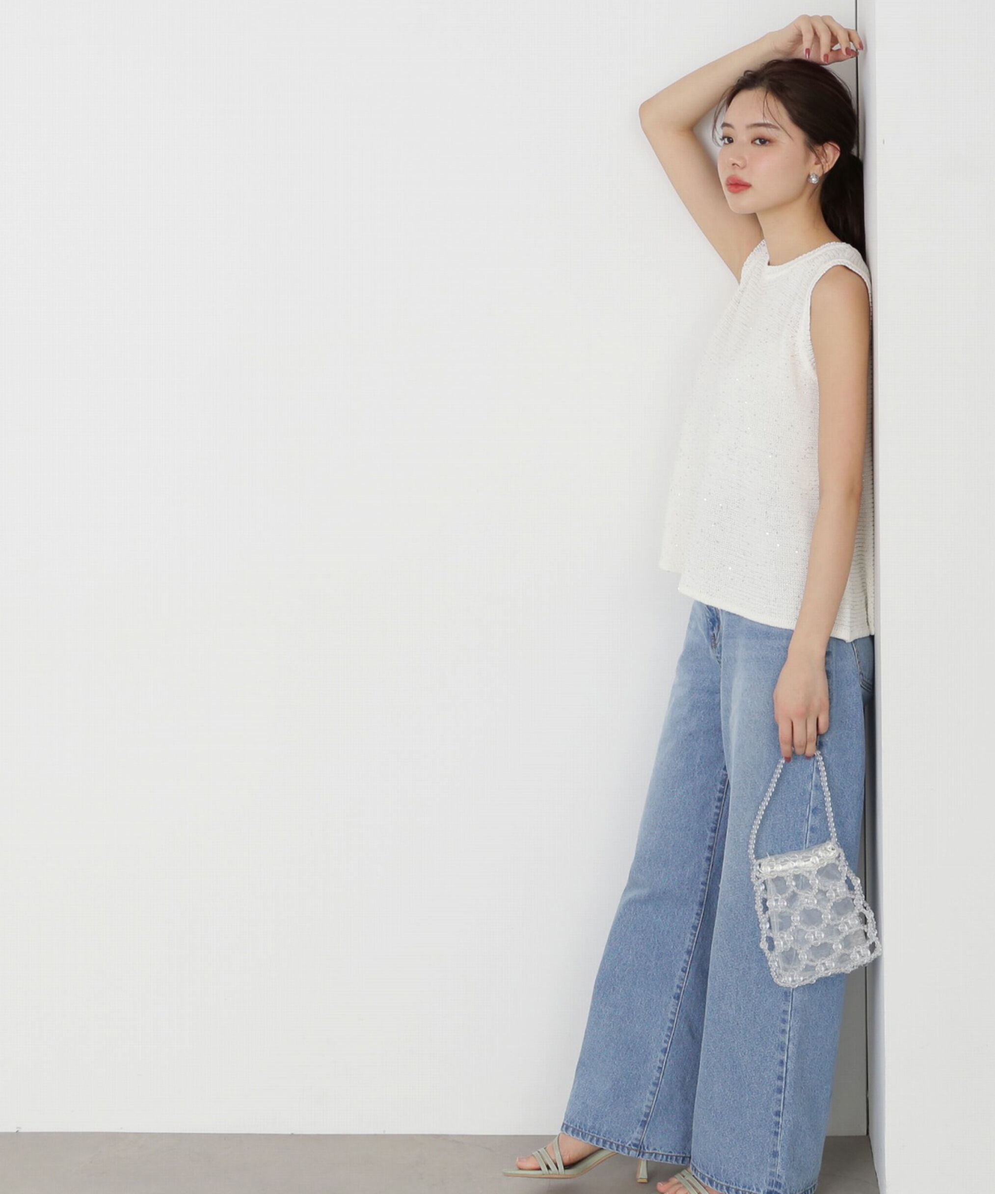 PROPORTION BODY DRESSING「スパンコールノースリニット」|ニット・セーター|