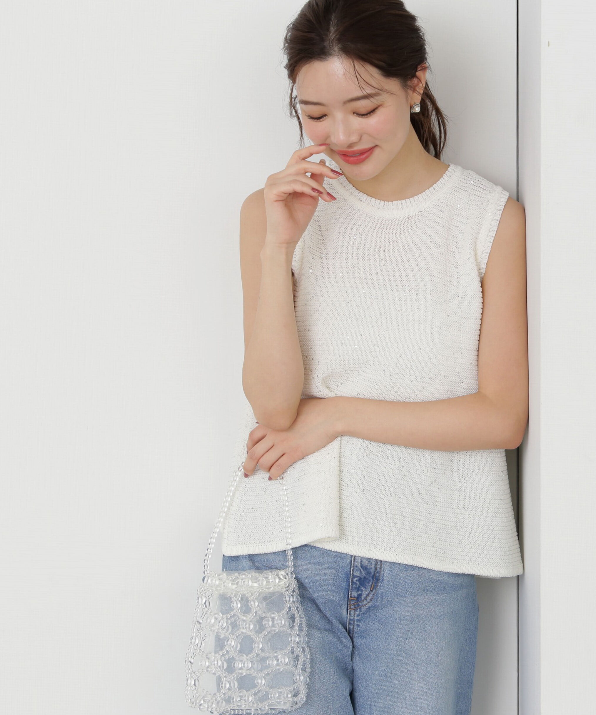 PROPORTION BODY DRESSING「スパンコールノースリニット」|ニット・セーター|