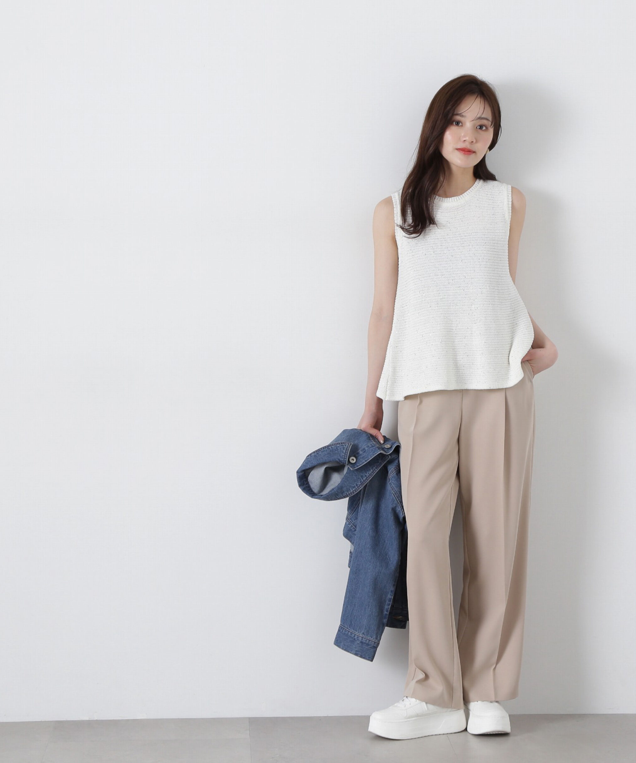 PROPORTION BODY DRESSING「スパンコールノースリニット」|ニット・セーター|