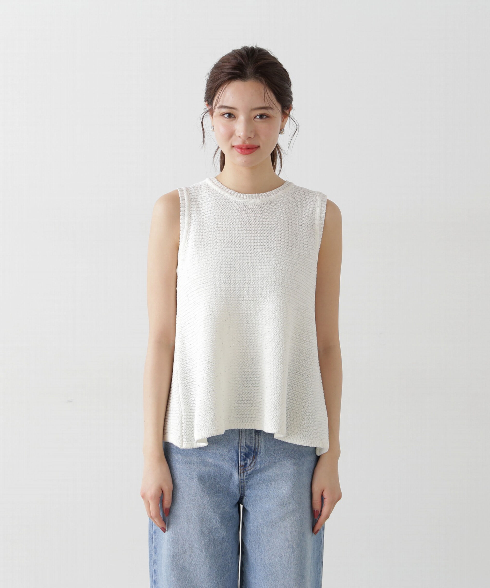 PROPORTION BODY DRESSING「スパンコールノースリニット」|ニット・セーター|