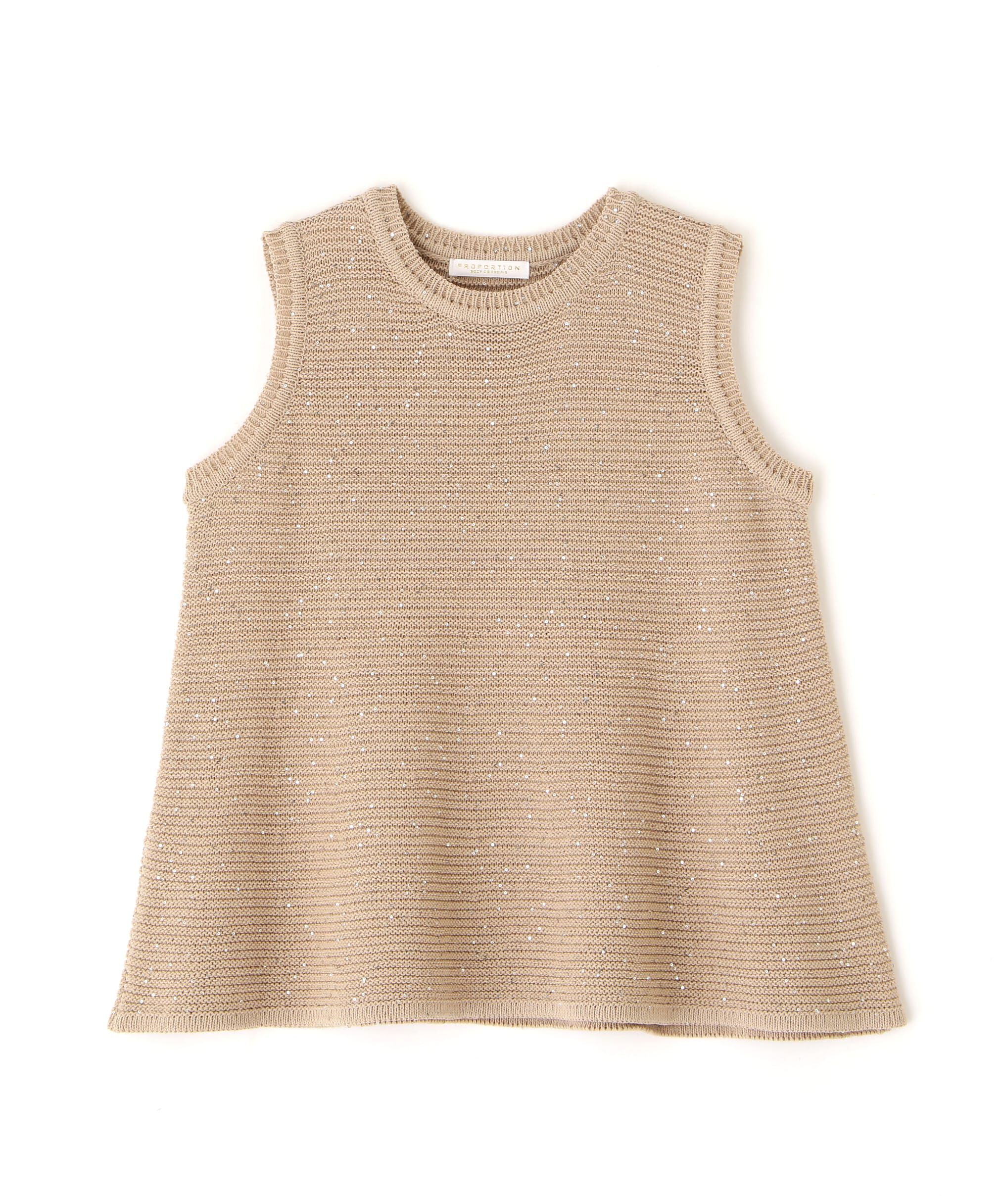 PROPORTION BODY DRESSING「スパンコールノースリニット」|ニット・セーター|