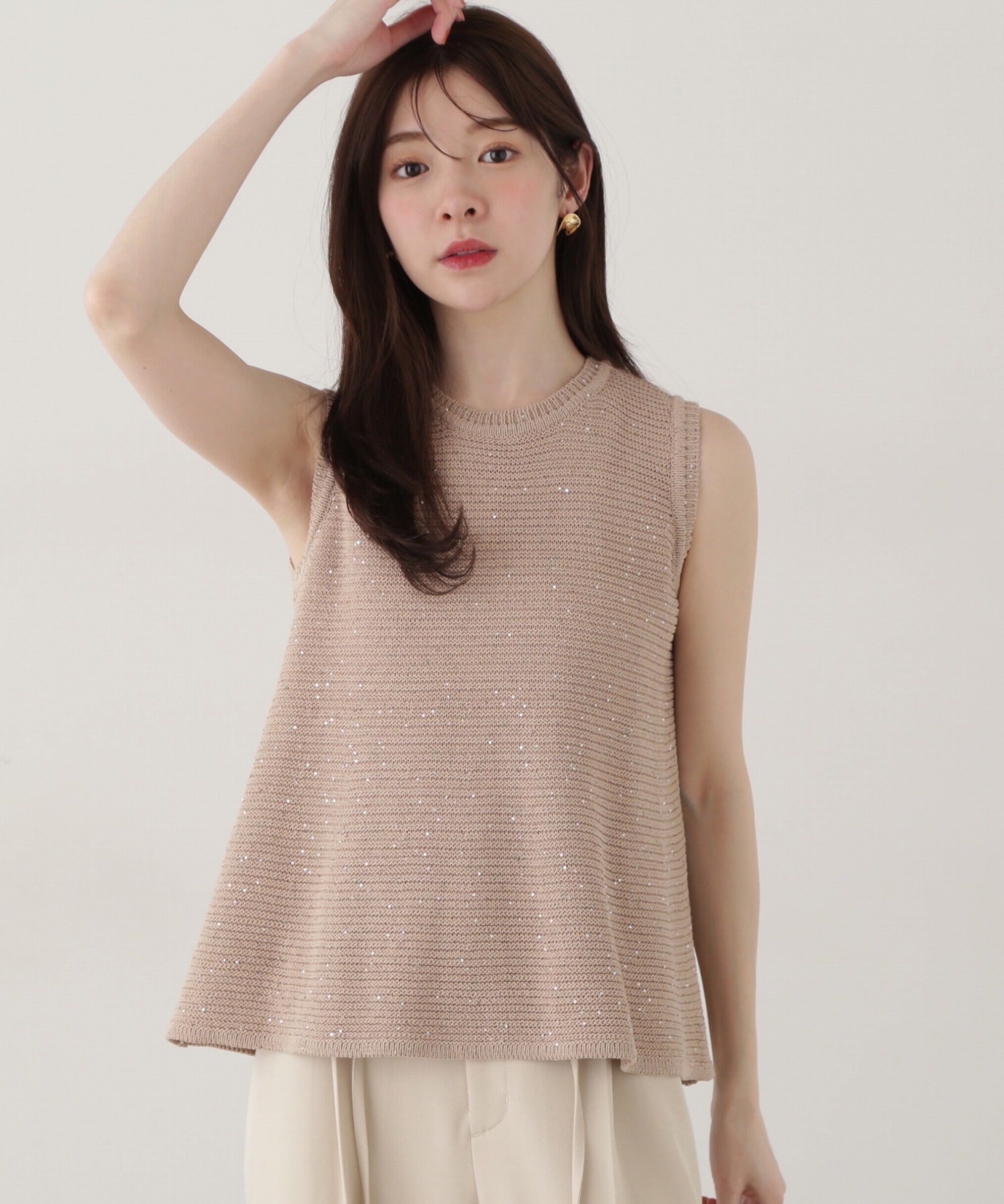 PROPORTION BODY DRESSING「スパンコールノースリニット」|ニット・セーター|