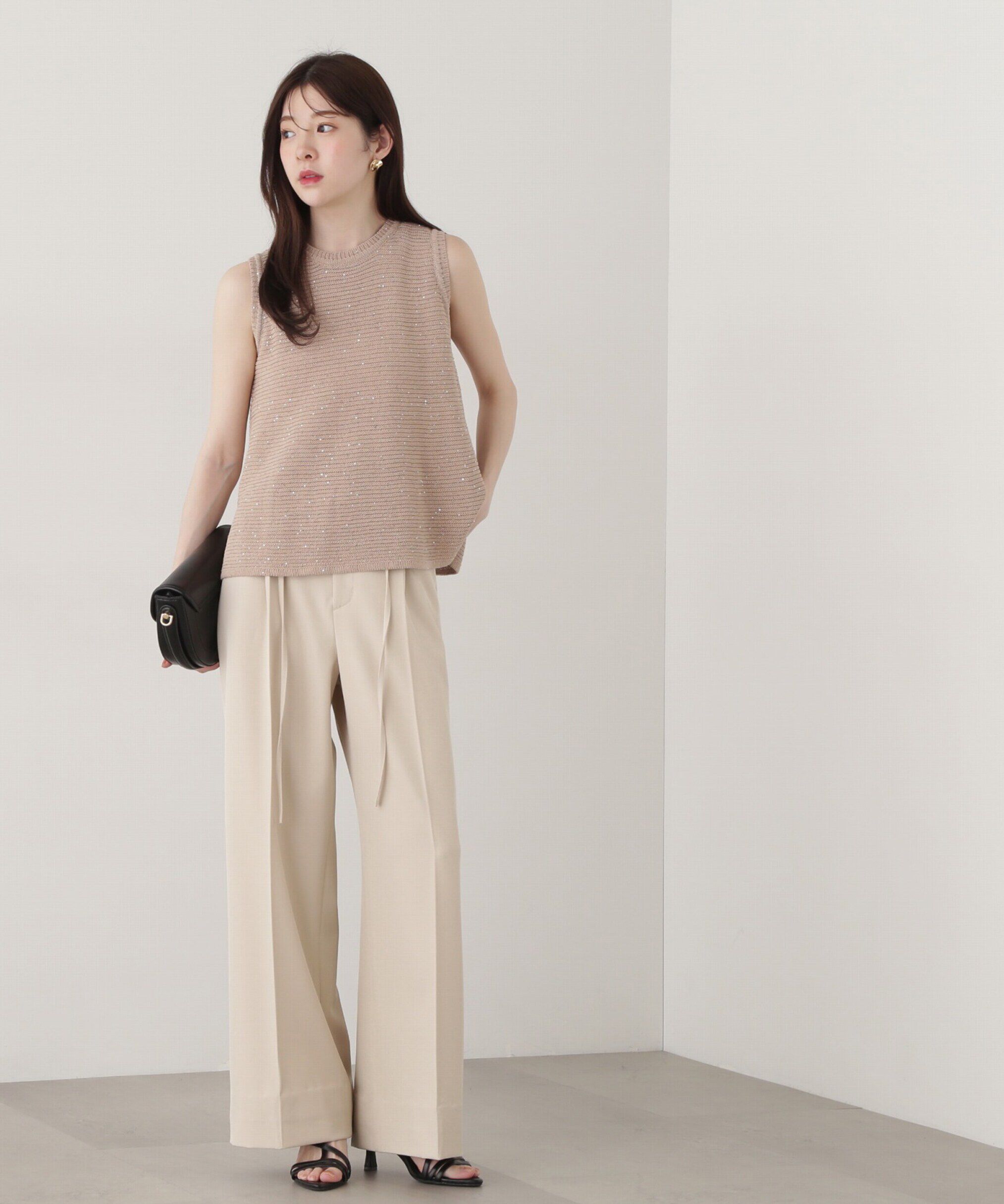 PROPORTION BODY DRESSING「スパンコールノースリニット」|ニット・セーター|