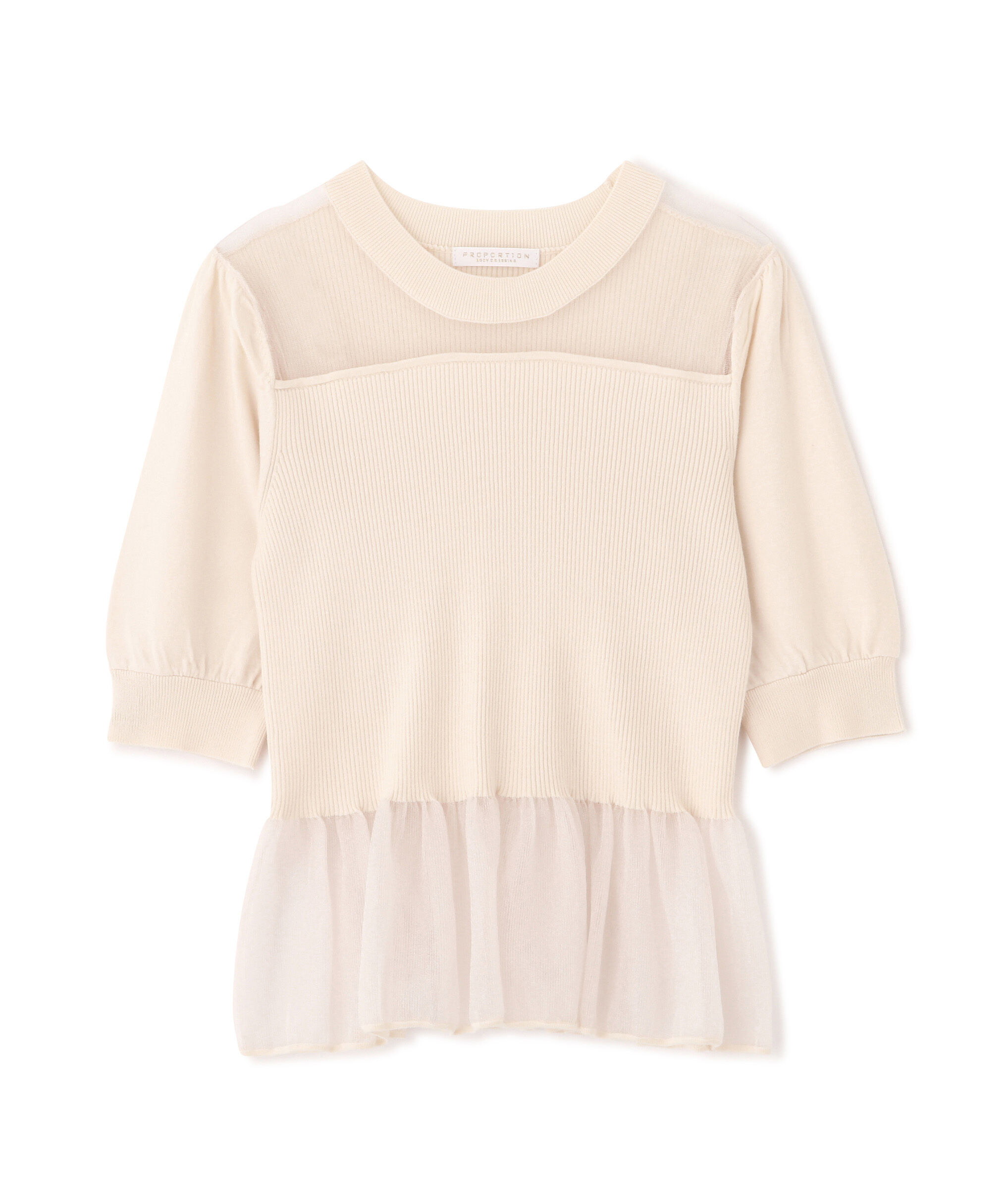 PROPORTION BODY DRESSING「シアー切り替えペプラムニット」|ニット・セーター|