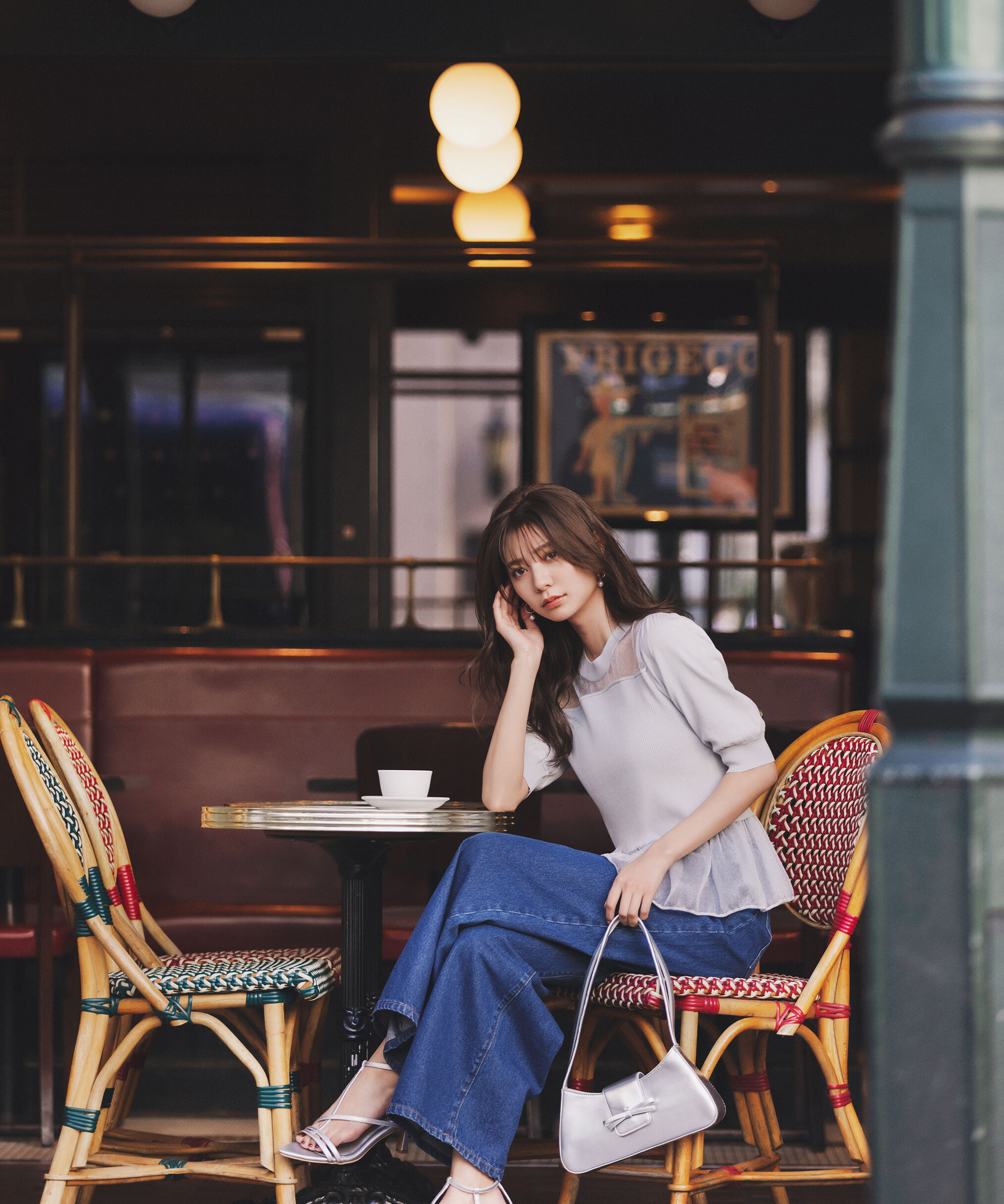 PROPORTION BODY DRESSING「シアー切り替えペプラムニット」|ニット・セーター|