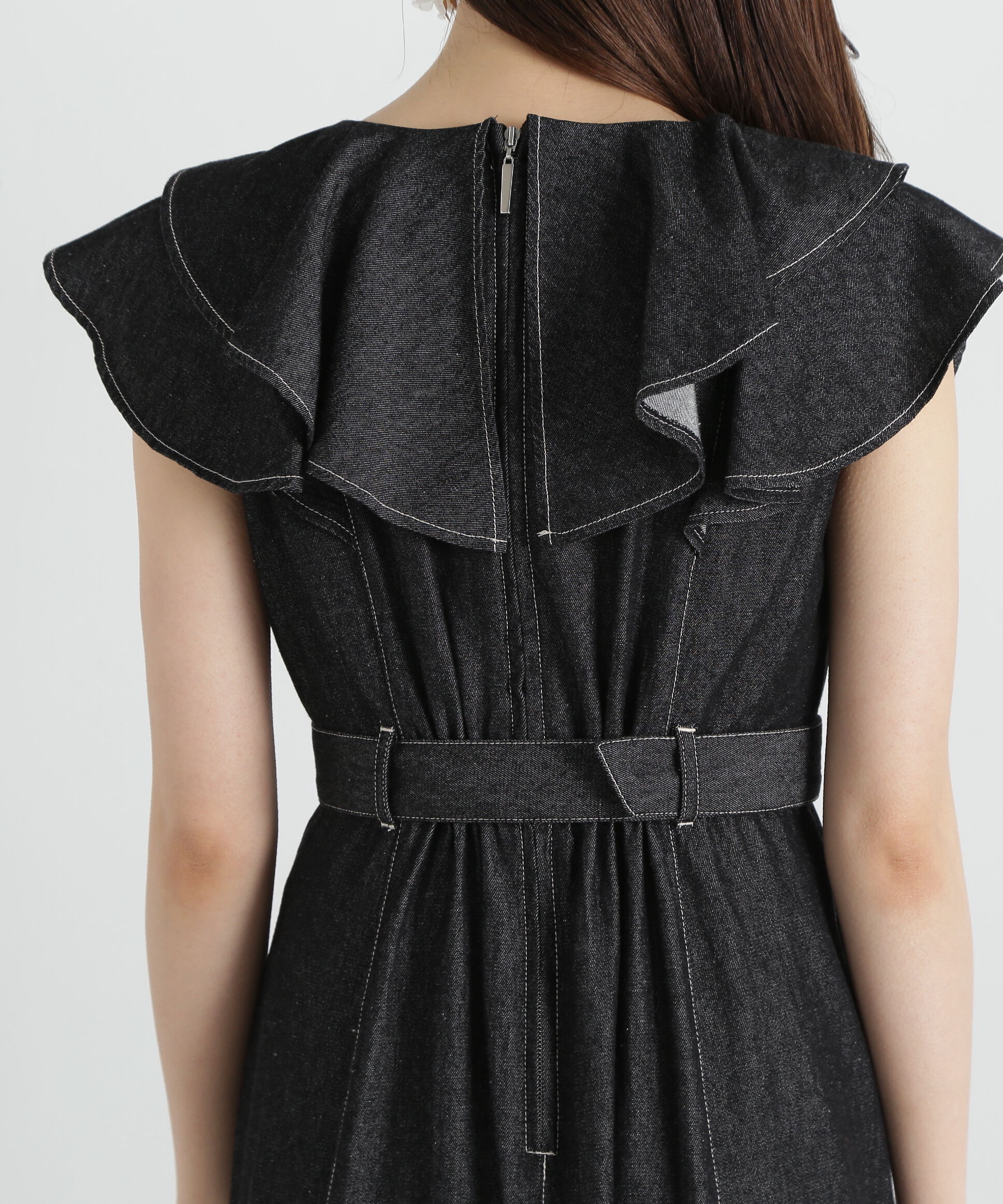 PROPORTION BODY DRESSING「《EDIT COLOGNE》フリルデニムワンピース」|ワンピース|