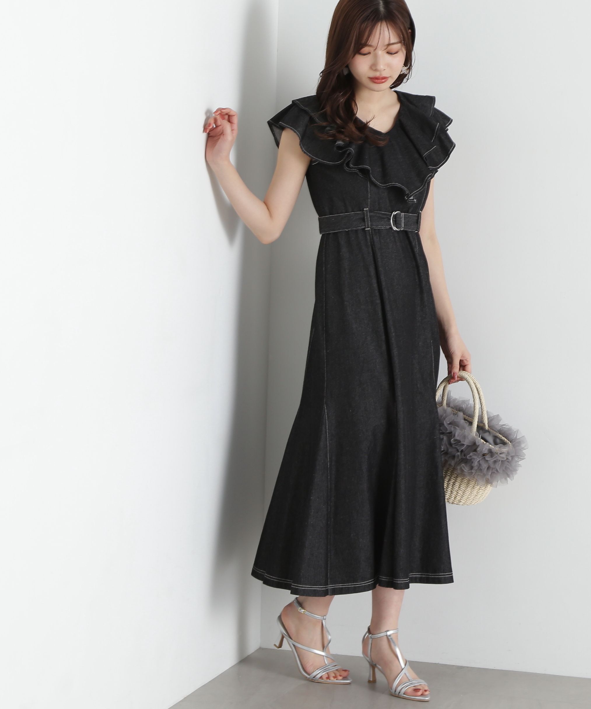 PROPORTION BODY DRESSING「《EDIT COLOGNE》フリルデニムワンピース」|ワンピース|