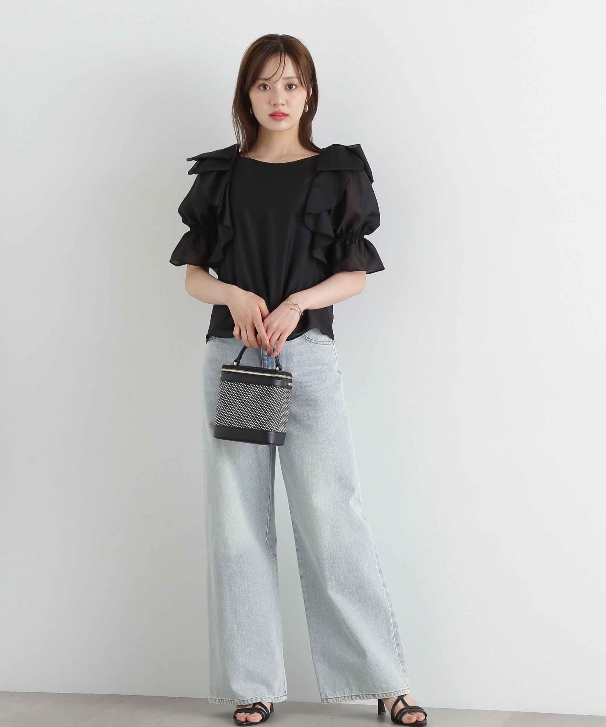 PROPORTION BODY DRESSING「リボンラッフルブラウス5分袖」|シャツ・ブラウス|