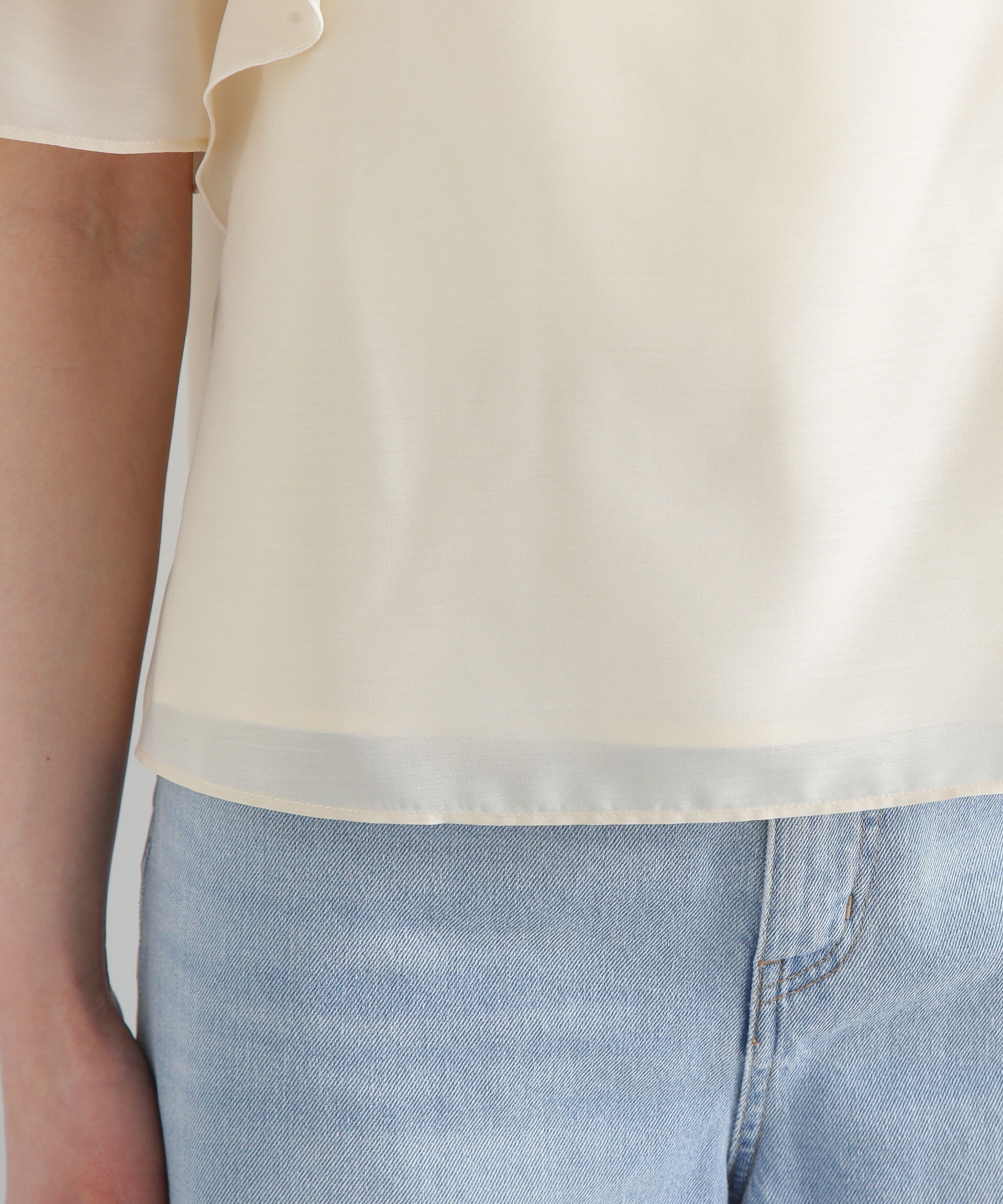 PROPORTION BODY DRESSING「リボンラッフルブラウス5分袖」|シャツ・ブラウス|