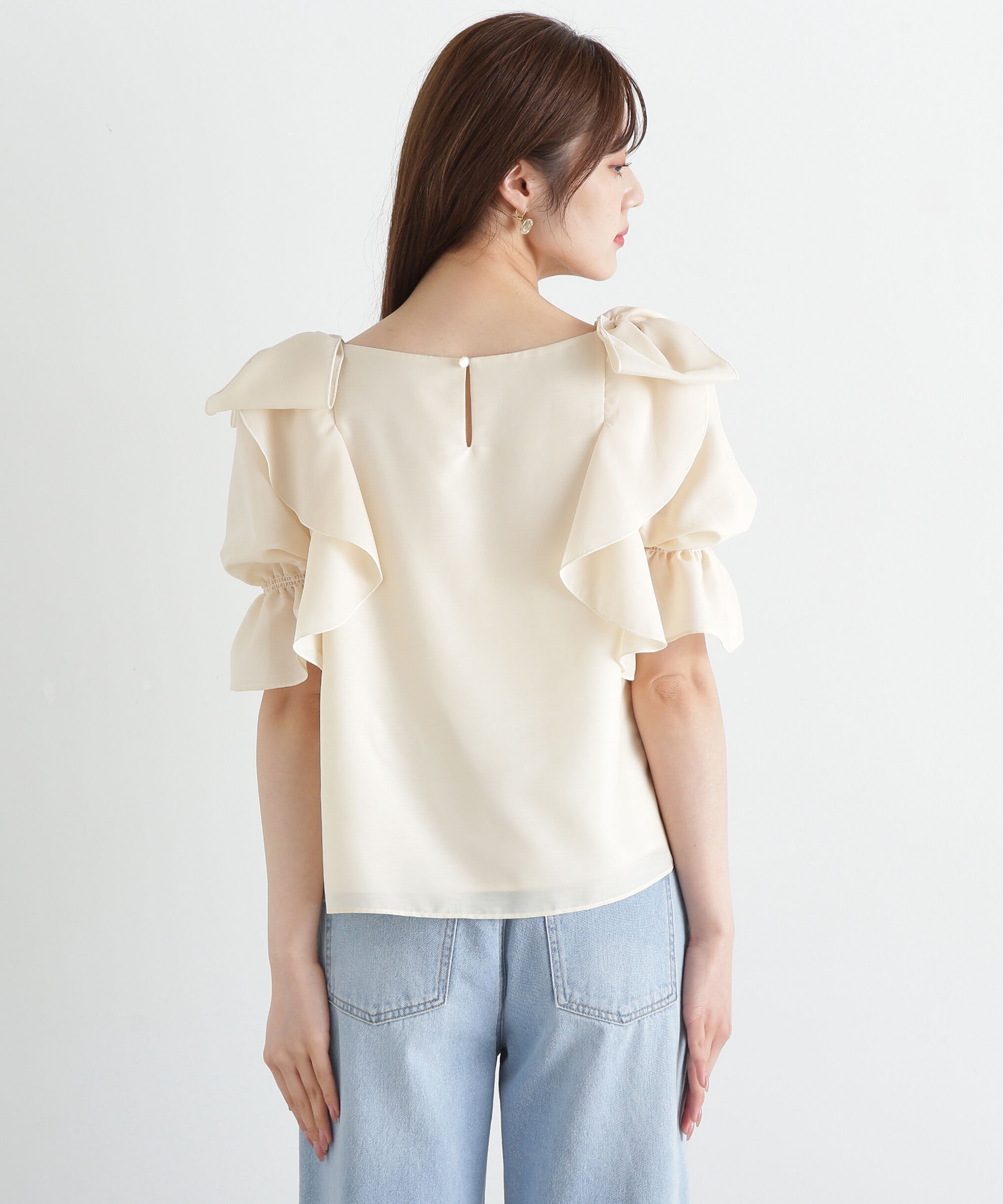 PROPORTION BODY DRESSING「リボンラッフルブラウス5分袖」|シャツ・ブラウス|