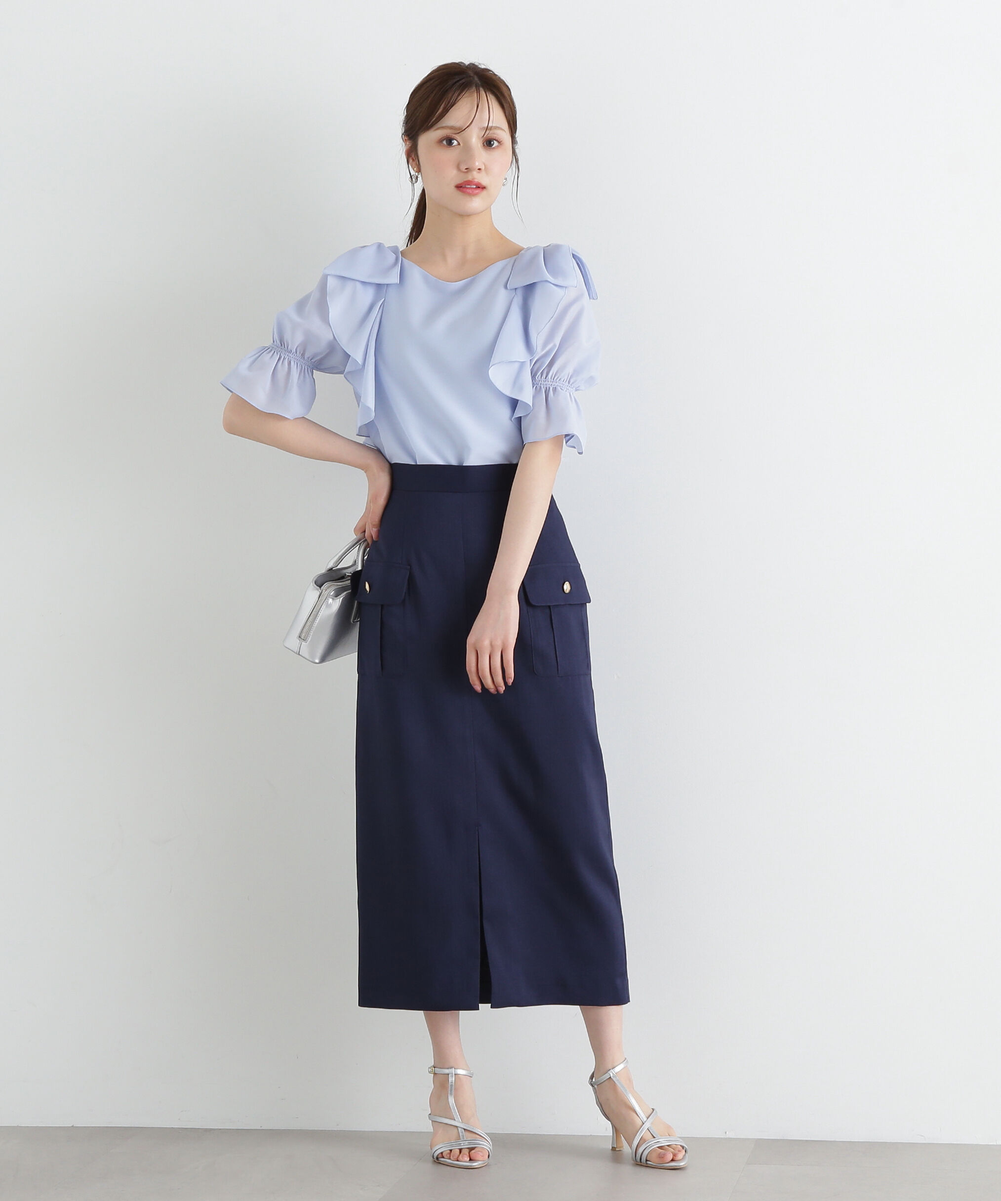 PROPORTION BODY DRESSING「リボンラッフルブラウス5分袖」|シャツ・ブラウス|