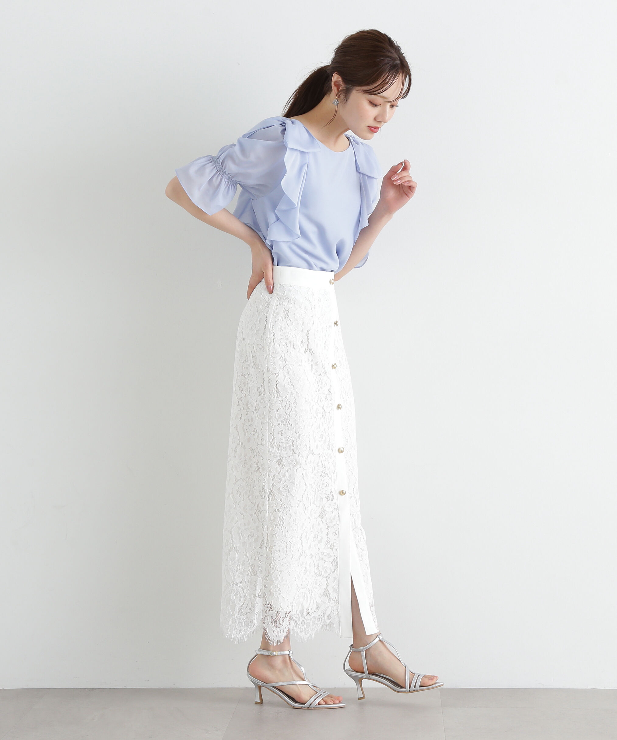 PROPORTION BODY DRESSING「リボンラッフルブラウス5分袖」|シャツ・ブラウス|